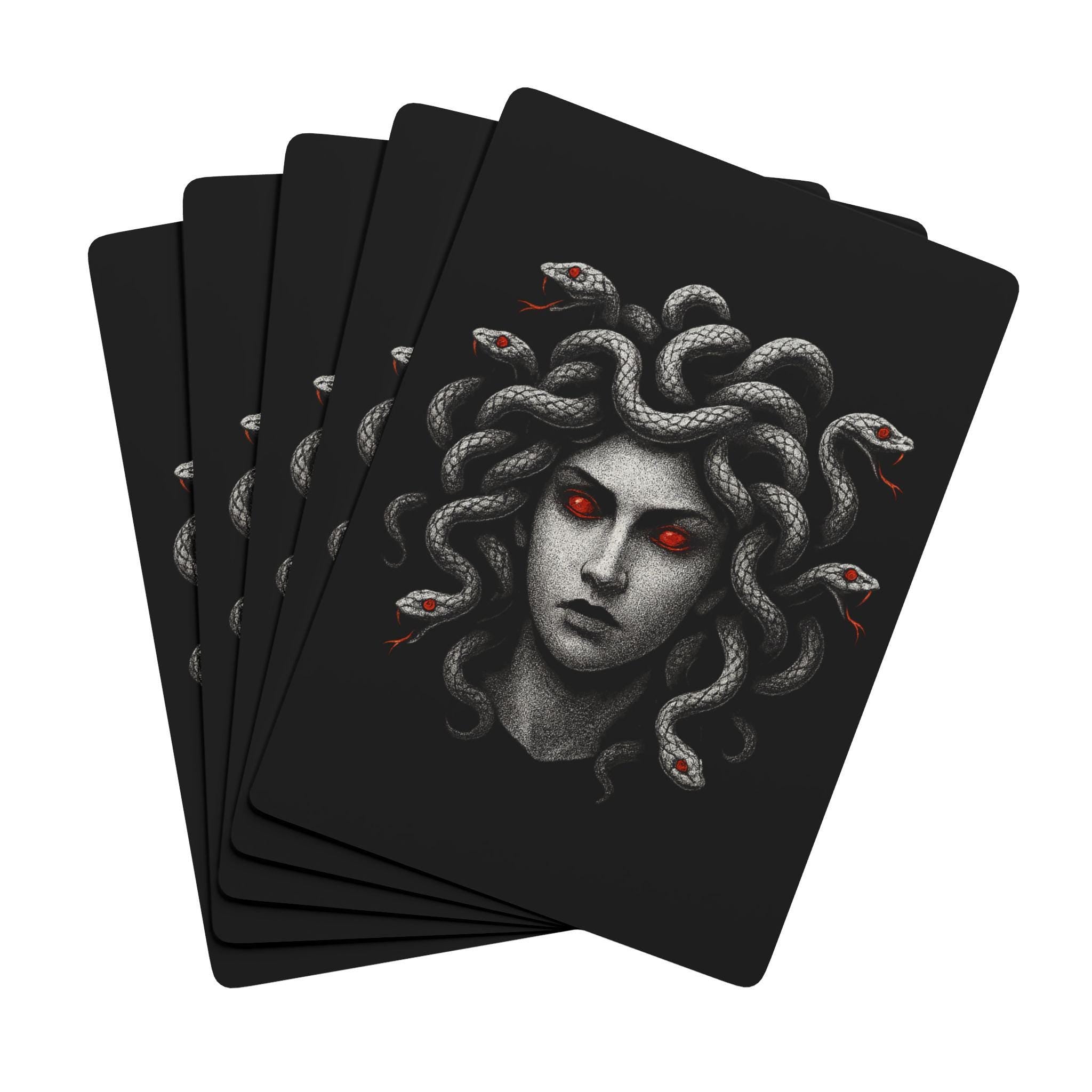 Medusa Poker Playing Cards, Unique Gift for Card Gamers, Collectible Deck, Spooky Game Night, Halloween Decor, Artistic Card Design