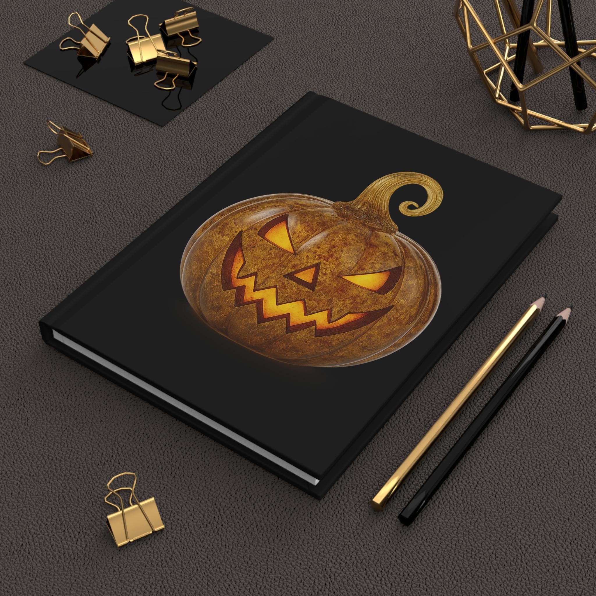 Halloween Pumpkin Hardcover Journal, Spooky Note Book, Fall Writing Diary, Seasonal Gift, Witchcraft Journal