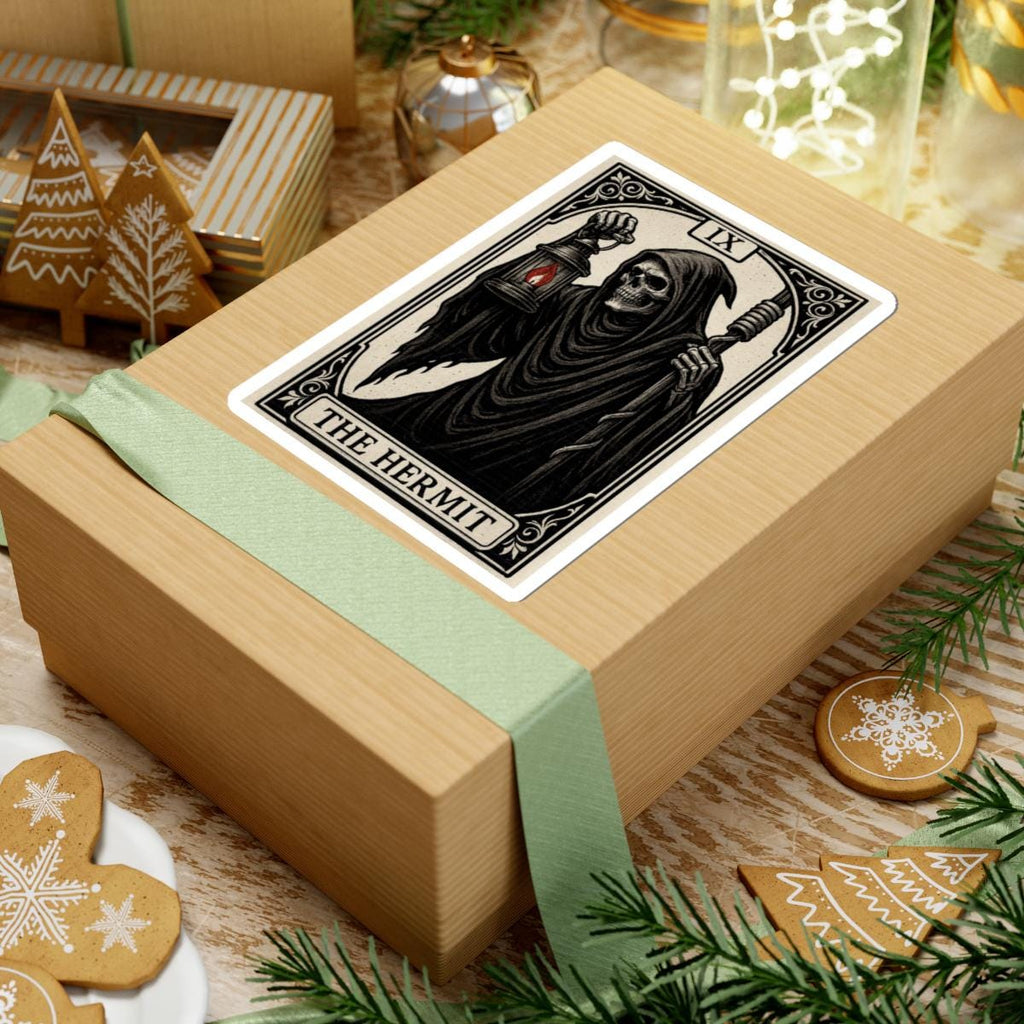 Gothic Tarot Stickers, The Hermit Sticker, Dark Aesthetic Decal, Occult Art Sticker, VeinLine Studio