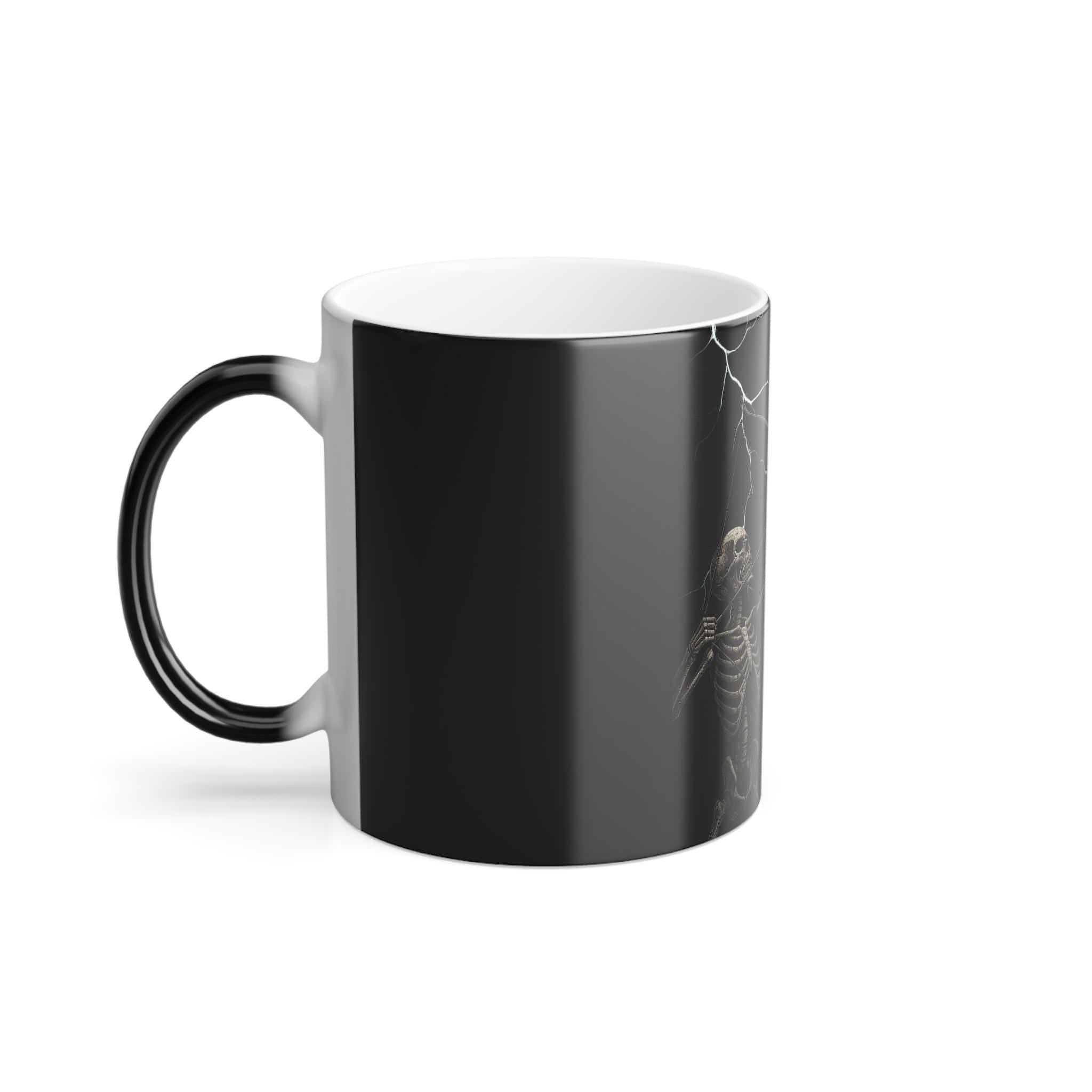Mug, Skeleton Archer , Moon & Lightning Design, Color Changing Cup, Coffee Mug, VeinLine Studio