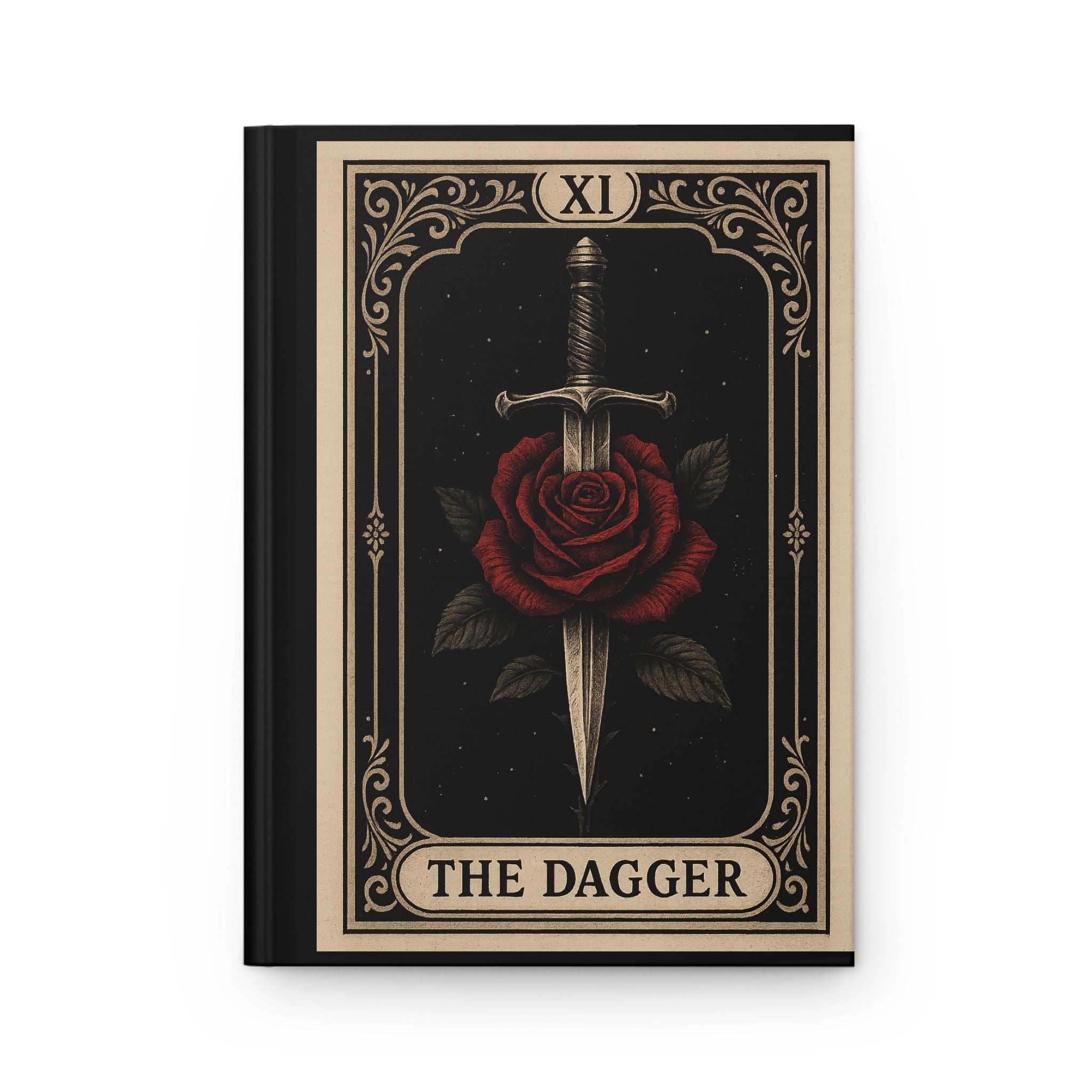 Gothic Art Deco Hardcover Journal, Rose & Lightning Design, VeinLine Studio