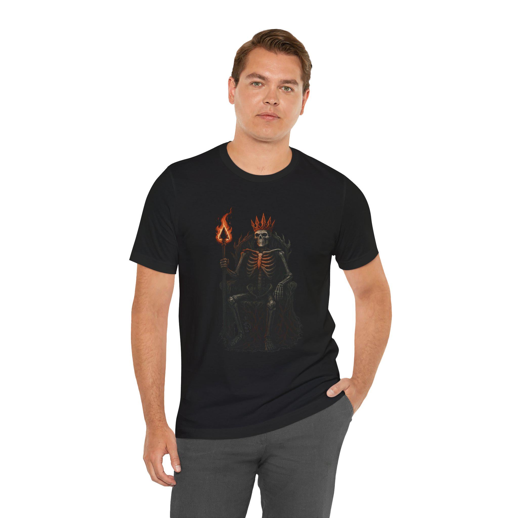 Gothic Skeleton King Tee: Unisex Horror Fashion, Halloween Shirt VeinLine Studio