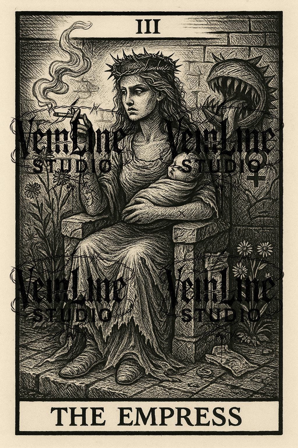 Dark Tarot Art Prints: Major Arcana Engraving Style (Digital Download) by VeinLineStudio