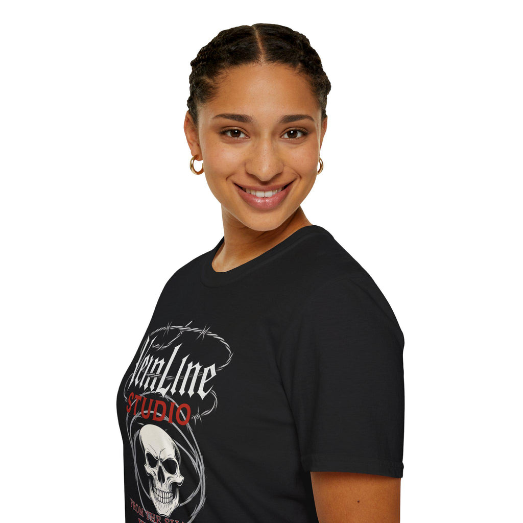 Gothic Skull T-Shirt by VeinLineStudio. Black. Size S-2XL