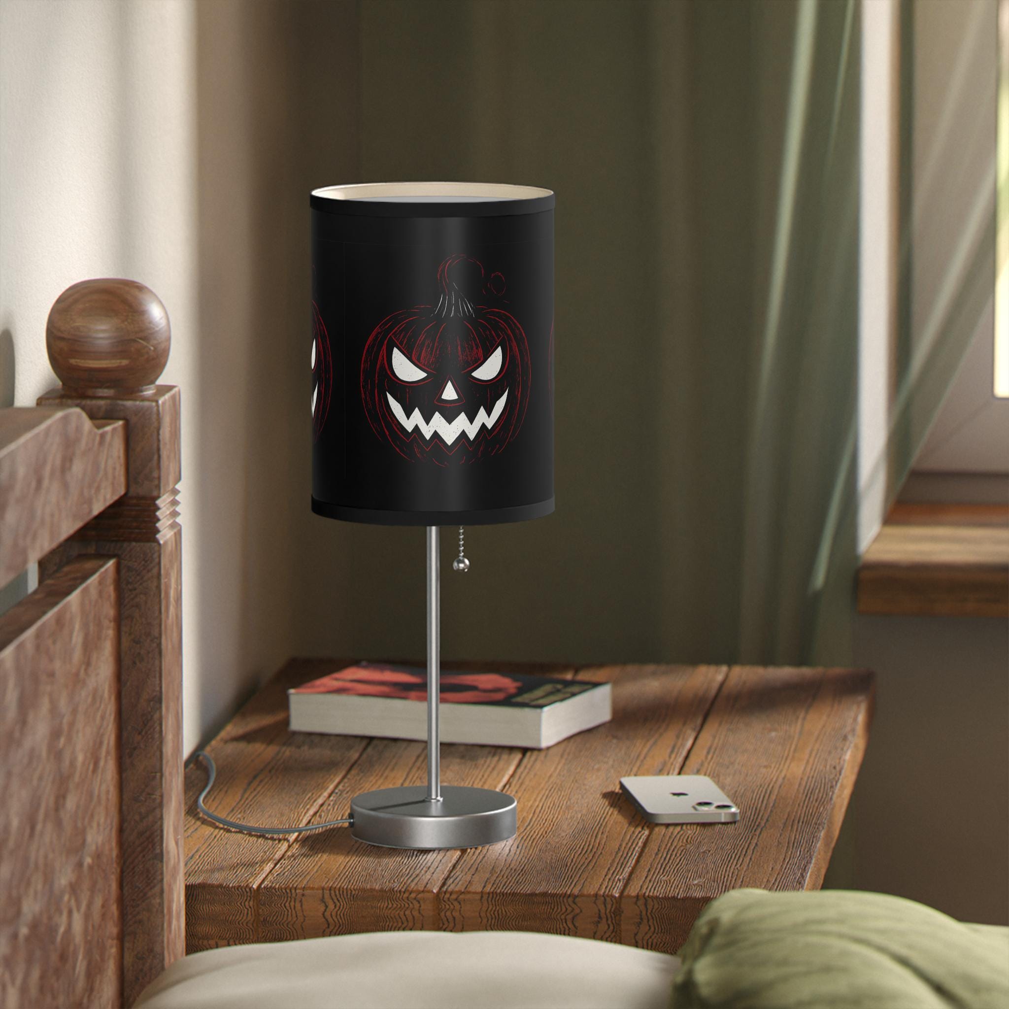 Halloween Pumpkin Lamp: Spooky Jack-o'-Lantern VeinLine Studio