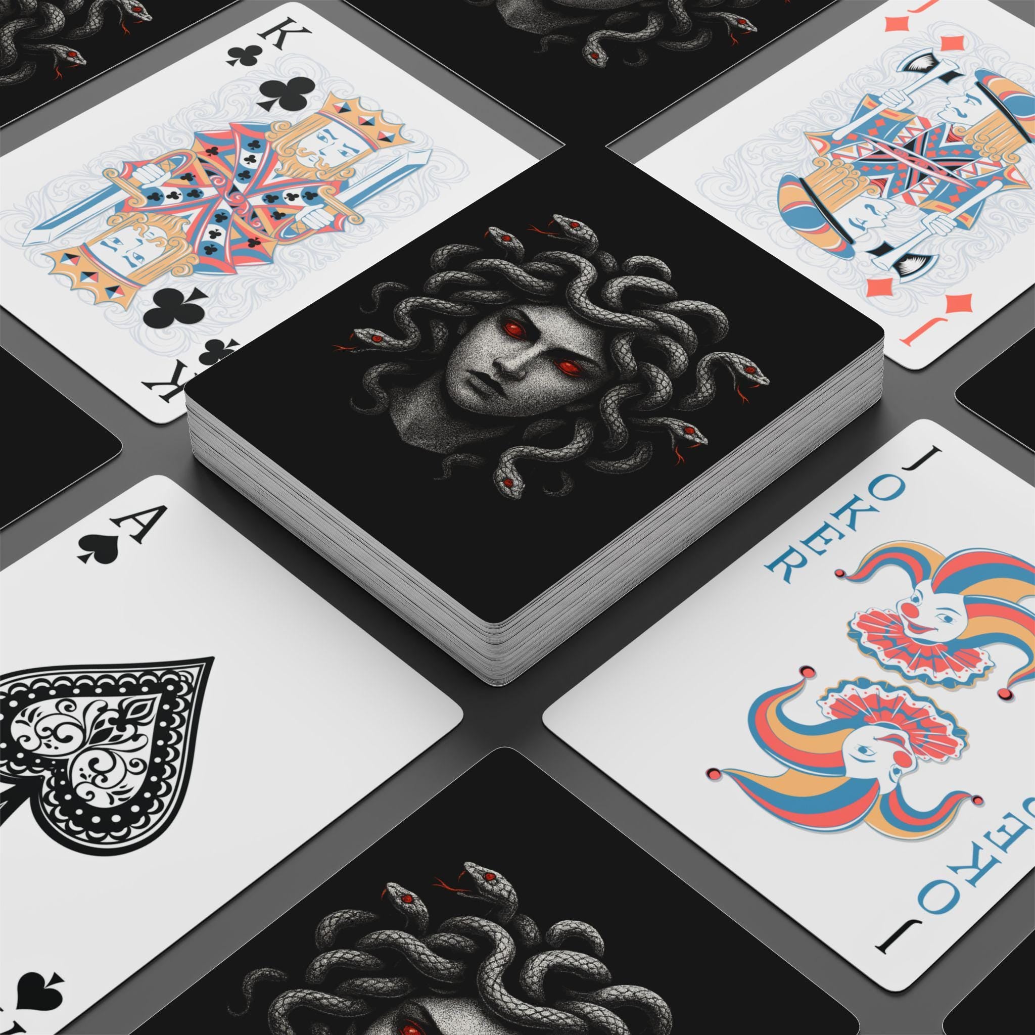 Medusa Poker Playing Cards, Unique Gift for Card Gamers, Collectible Deck, Spooky Game Night, Halloween Decor, Artistic Card Design