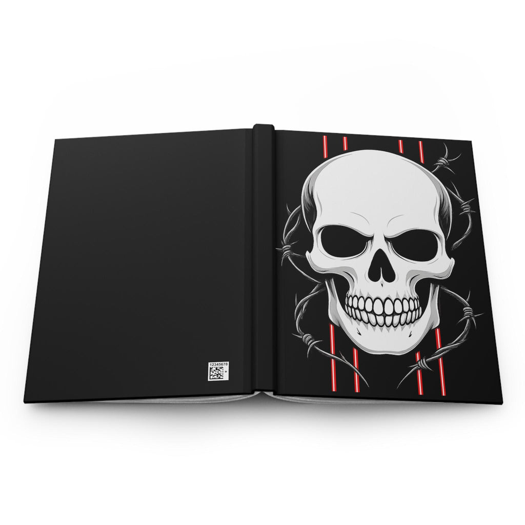 Skull Design Hardcover Journal - Matte Finish, Punk Aesthetic Notebook, Gift for Writers, Art Journal, Halloween Decor, Alternative Style