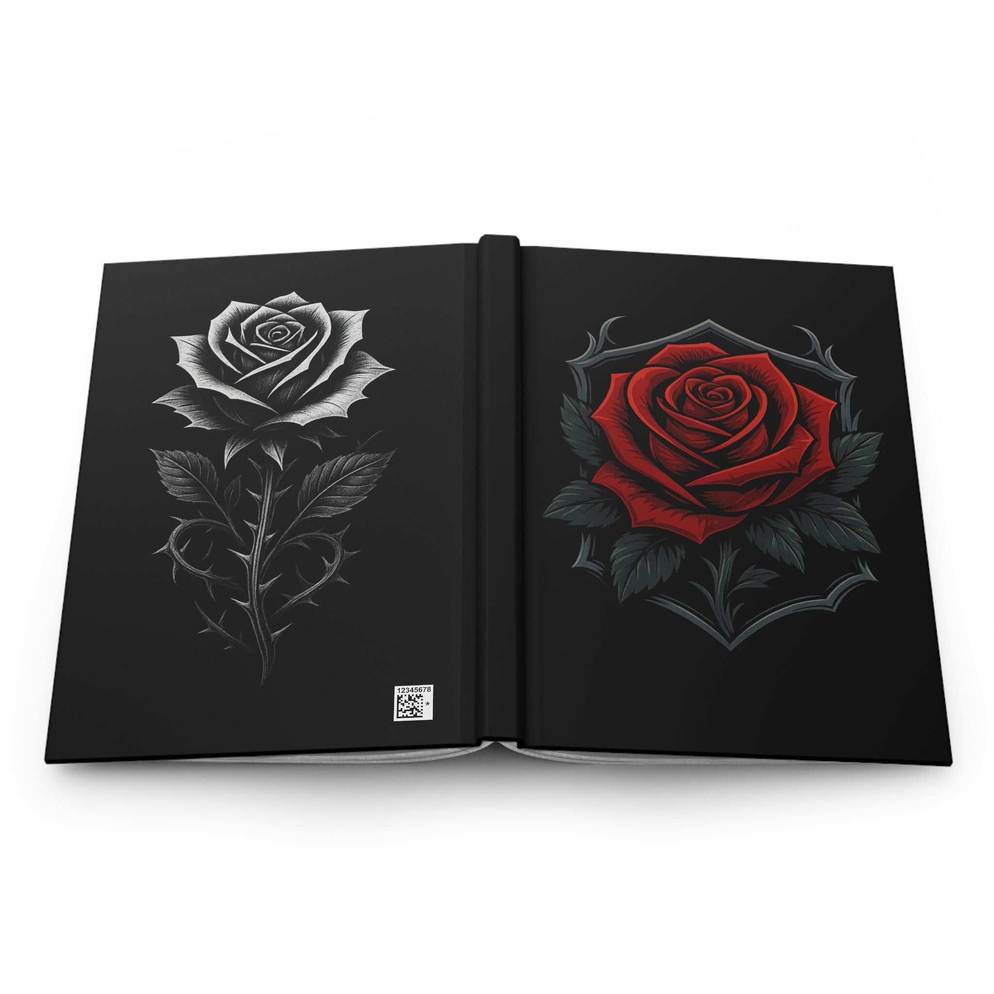Dark Rose Hardcover Journal: Gothic Floral Notebook, VeinLine Studio