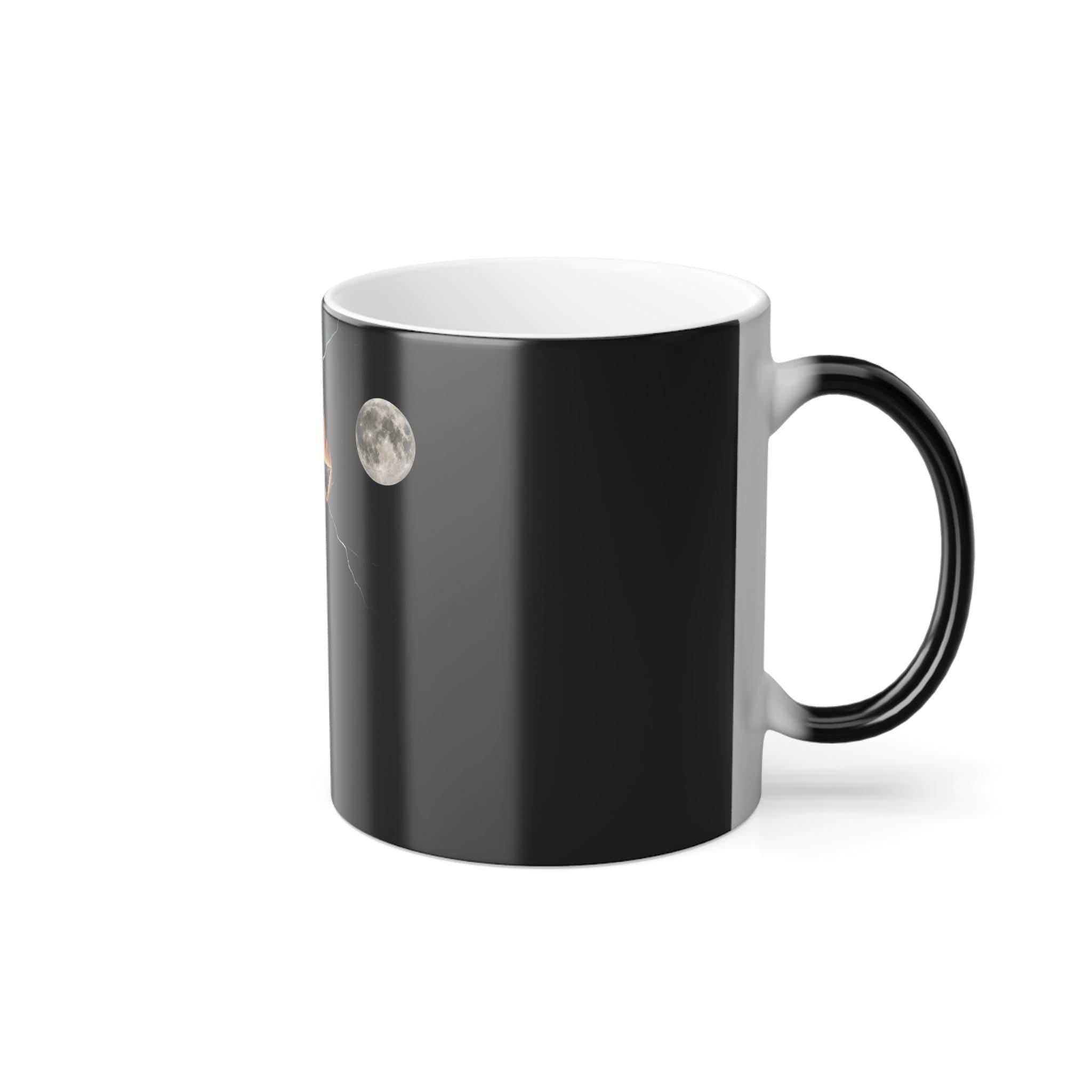 Mug, Skeleton Archer , Moon & Lightning Design, Color Changing Cup, Coffee Mug, VeinLine Studio
