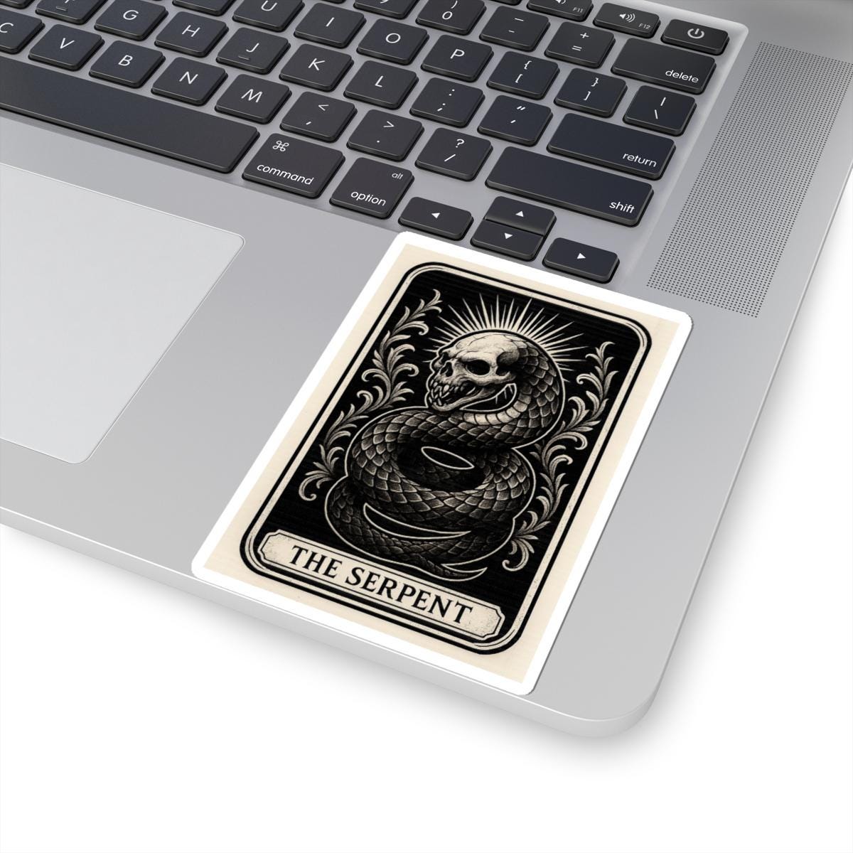 Gothic Serpent Sticker – Dark Tarot Art Decal VeinLine Studio