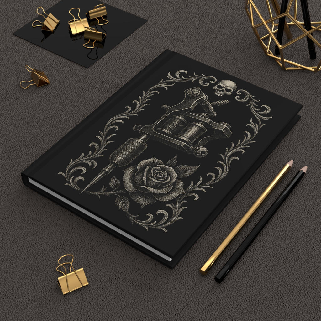 Gothic Tattoo Journal: Black Notebook VeinLine Studio
