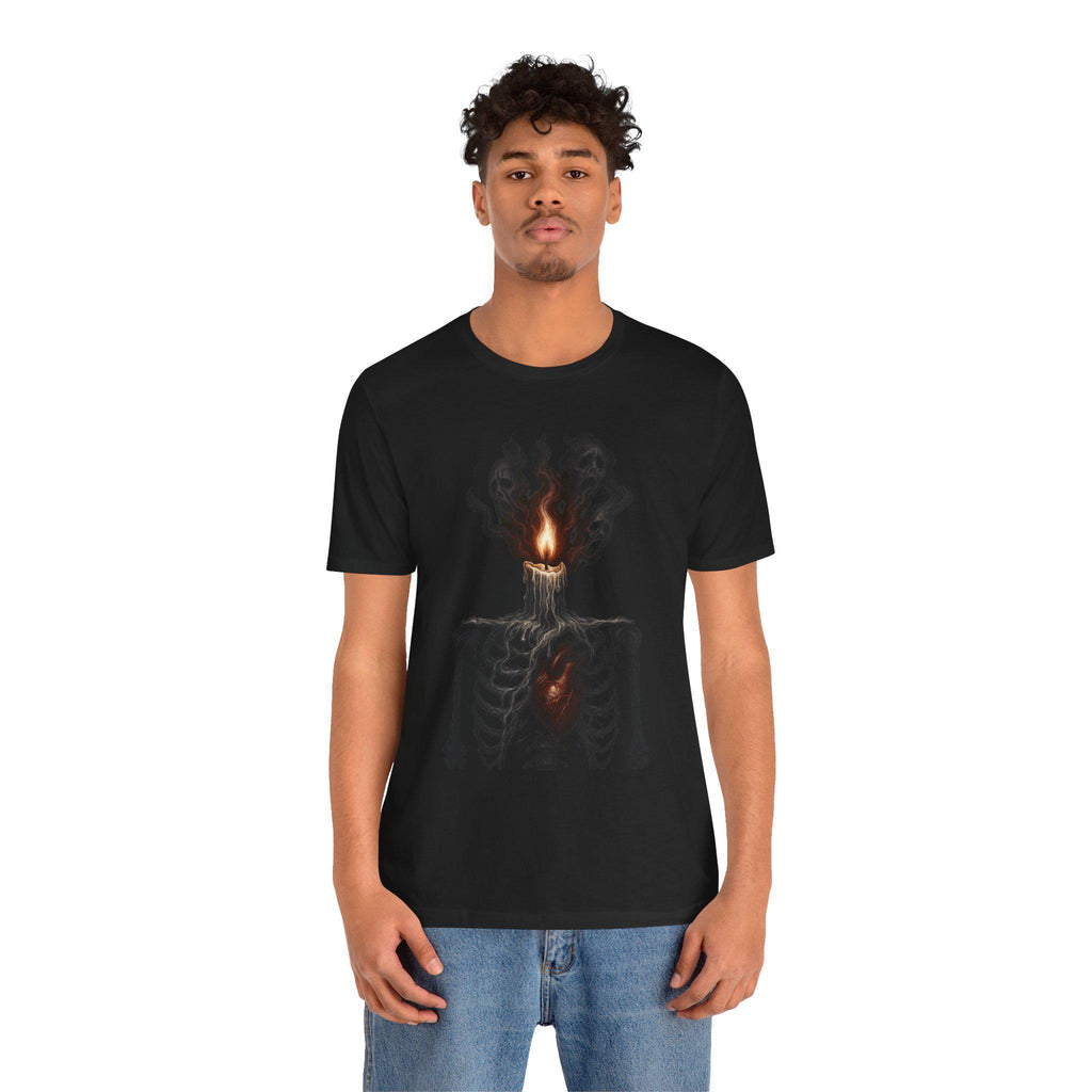 Halloween Shirt, Skeleton Candle Tee, Gothic Clothing, VeinLine Studio