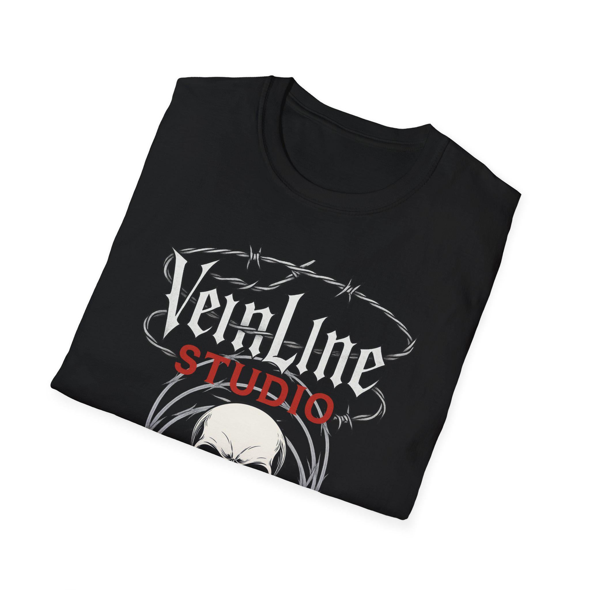 Gothic Skull T-Shirt by VeinLineStudio. Black. Size S-2XL