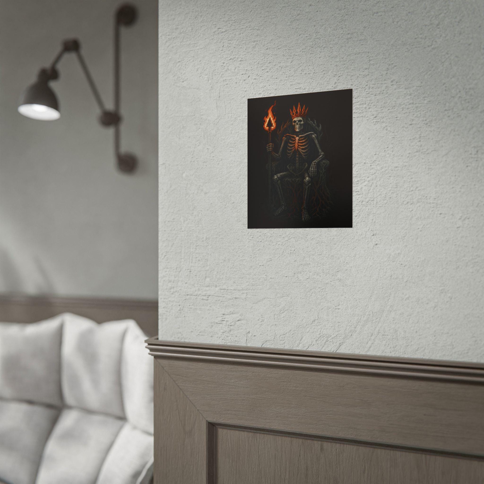 Dark King Skeleton Gothic Poster: Spooky Halloween Wall Art VeinLine Studio