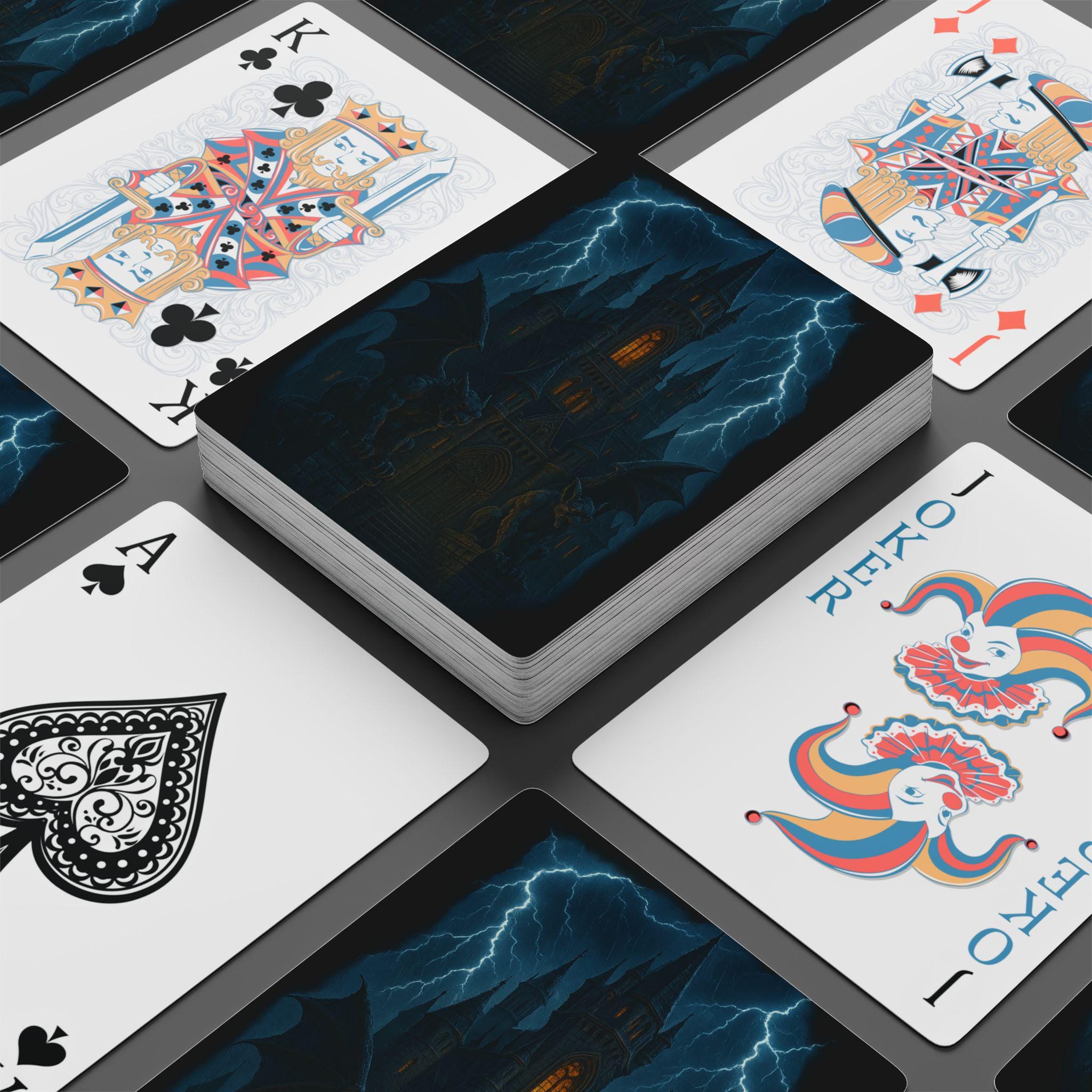 Mystical Poker Playing Cards: Dark Castle Design Spooky Deck VeinLine Studio