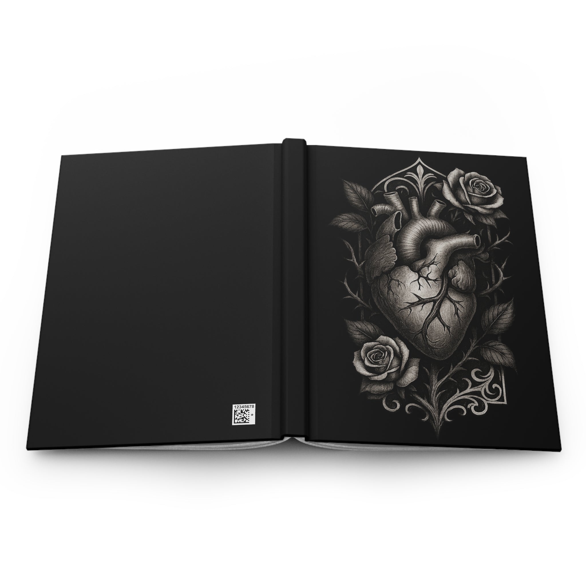 Anatomical Heart Hardcover Journal — Gothic Roses Notebook for Writers & Artists