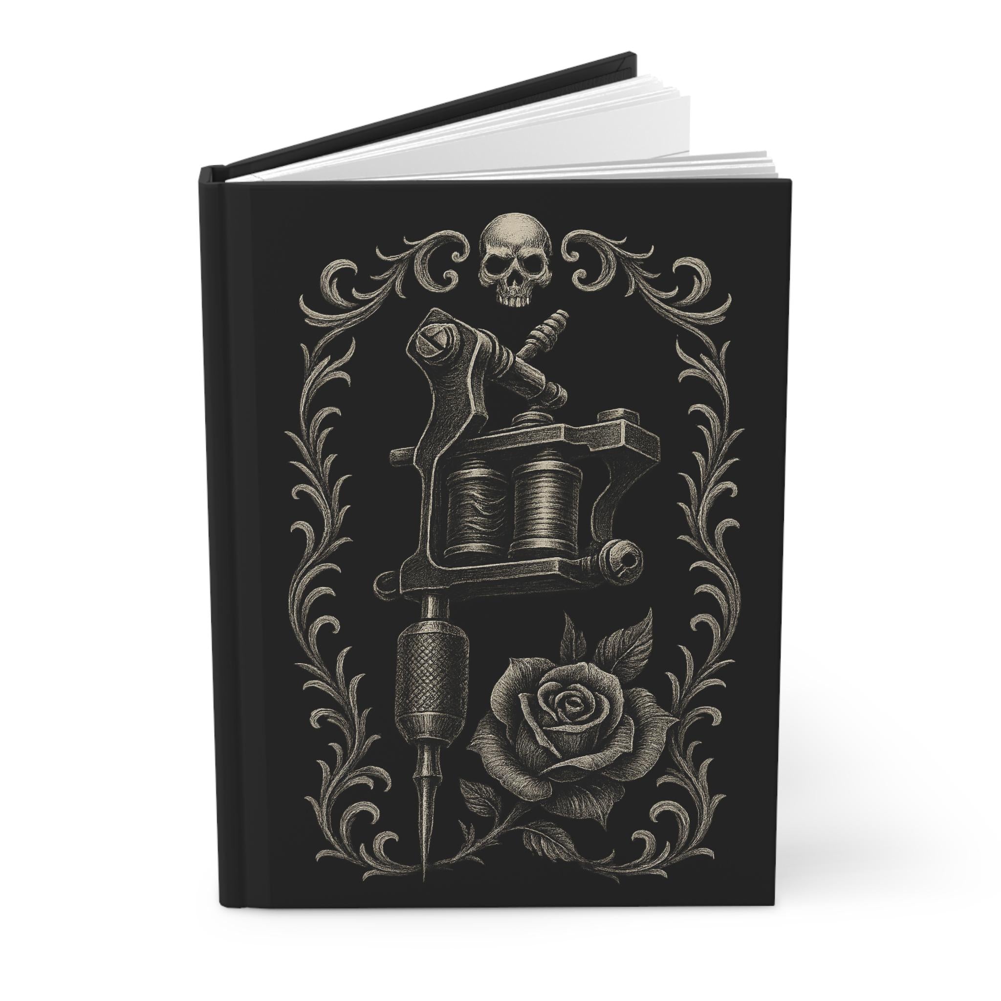 Gothic Tattoo Journal: Black Notebook VeinLine Studio