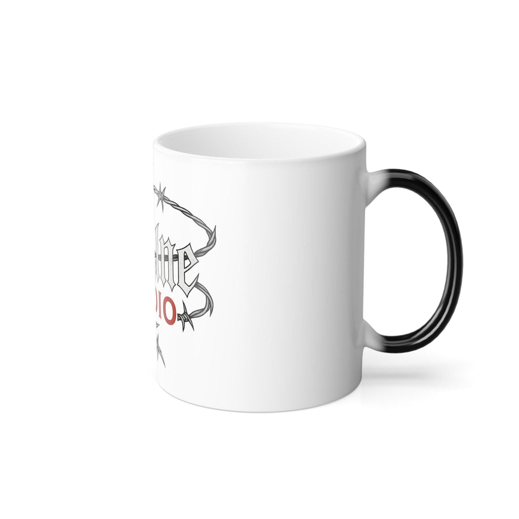 Color Changing Mug, Custom Heat Sensitive Ceramic Cup with VeinLineStudio logo.