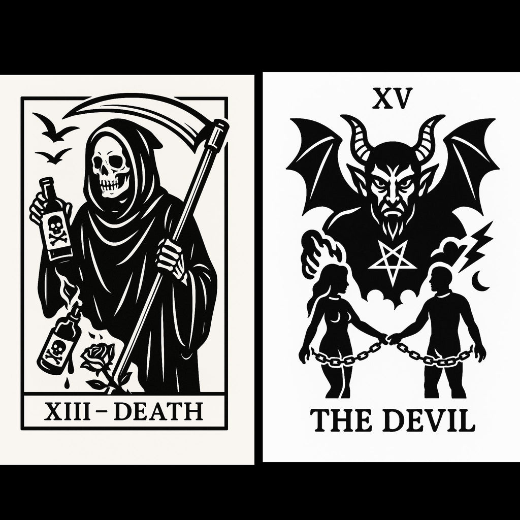Gothic Tattoo Tarot Deck: Major Arcana Printable Cards (Digital Download by VeinLineStudio