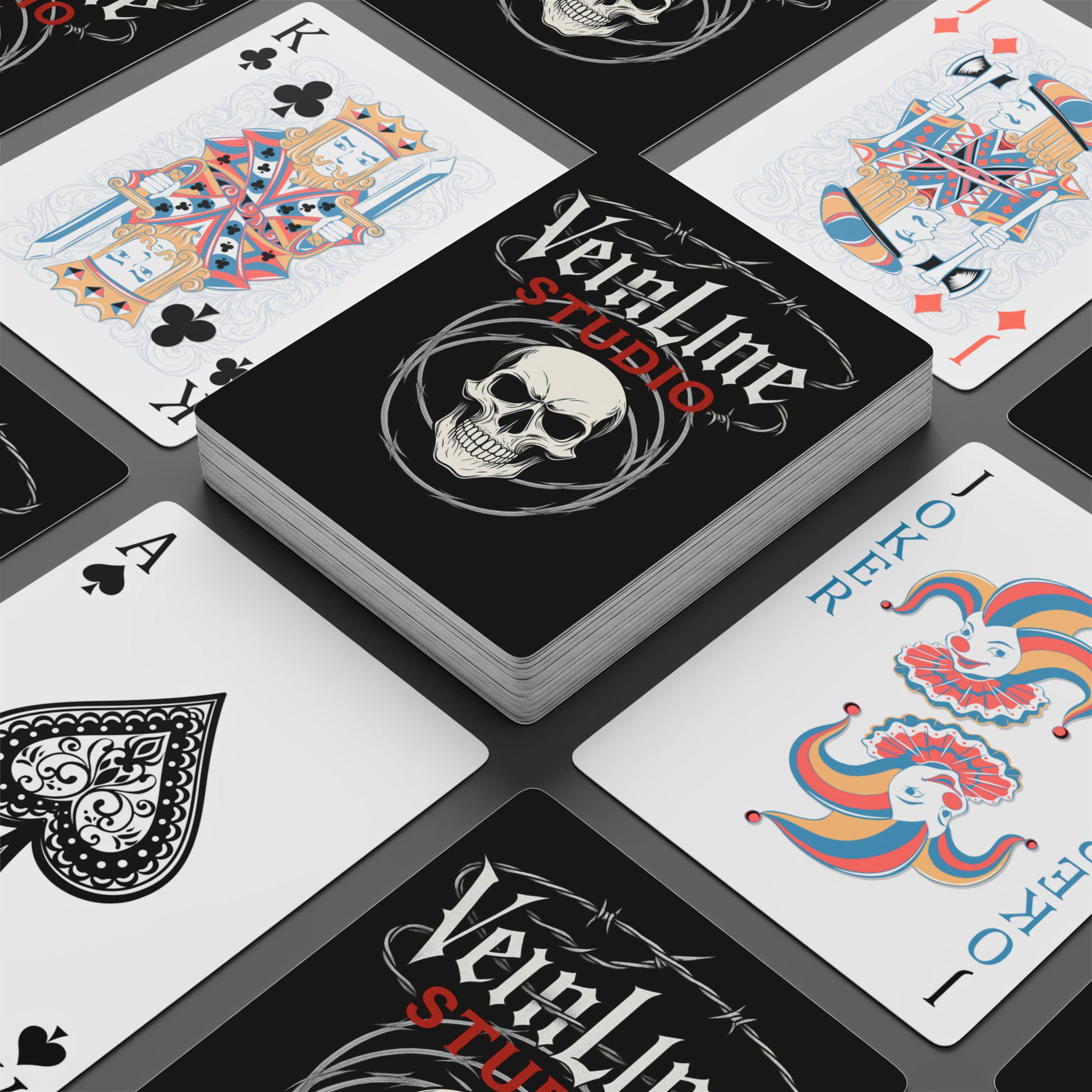 Skull Playing Cards VeinLine Studio