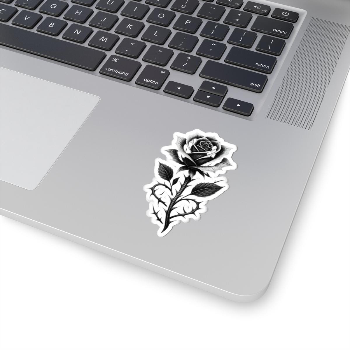 Black Rose Sticker – Gothic Floral Tattoo Art VeinLine Studio