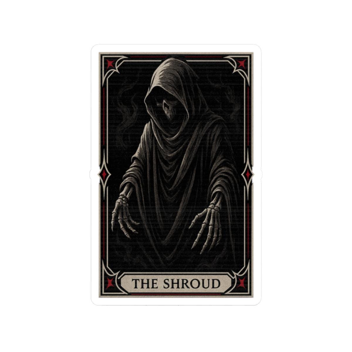 The Shroud Sticker – Gothic Dark Art Laptop Decal VeinLine Studio
