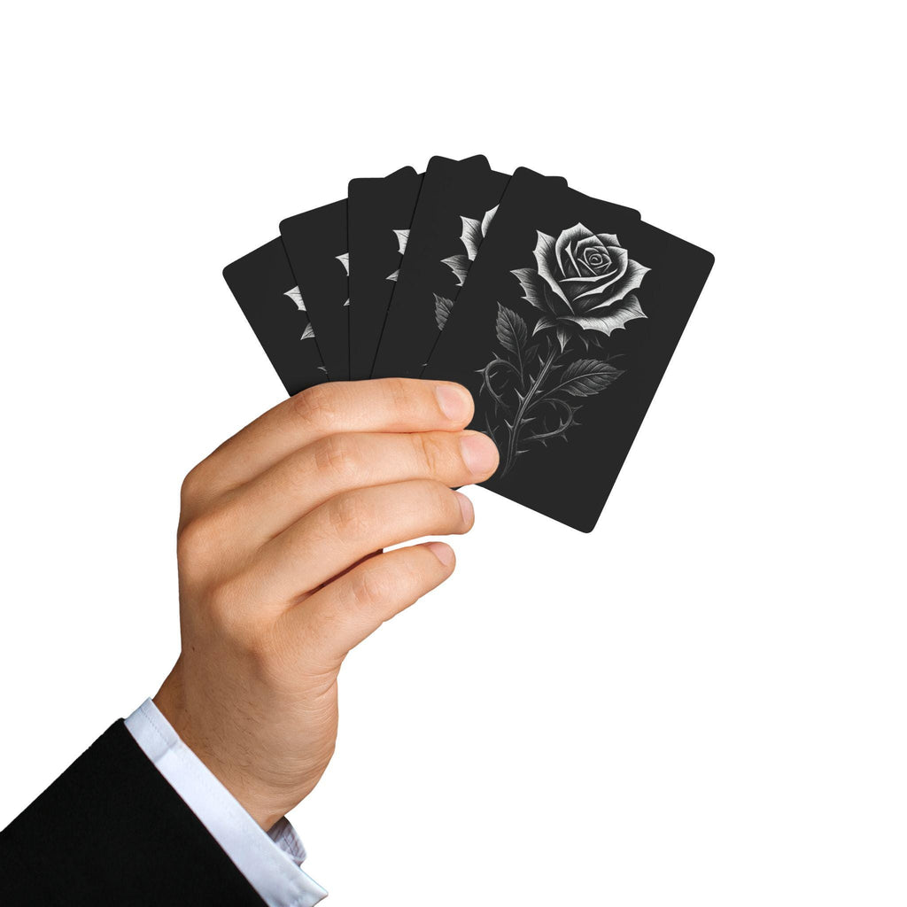 Custom Poker Playing Cards with Rose Design, VeinLine Studio