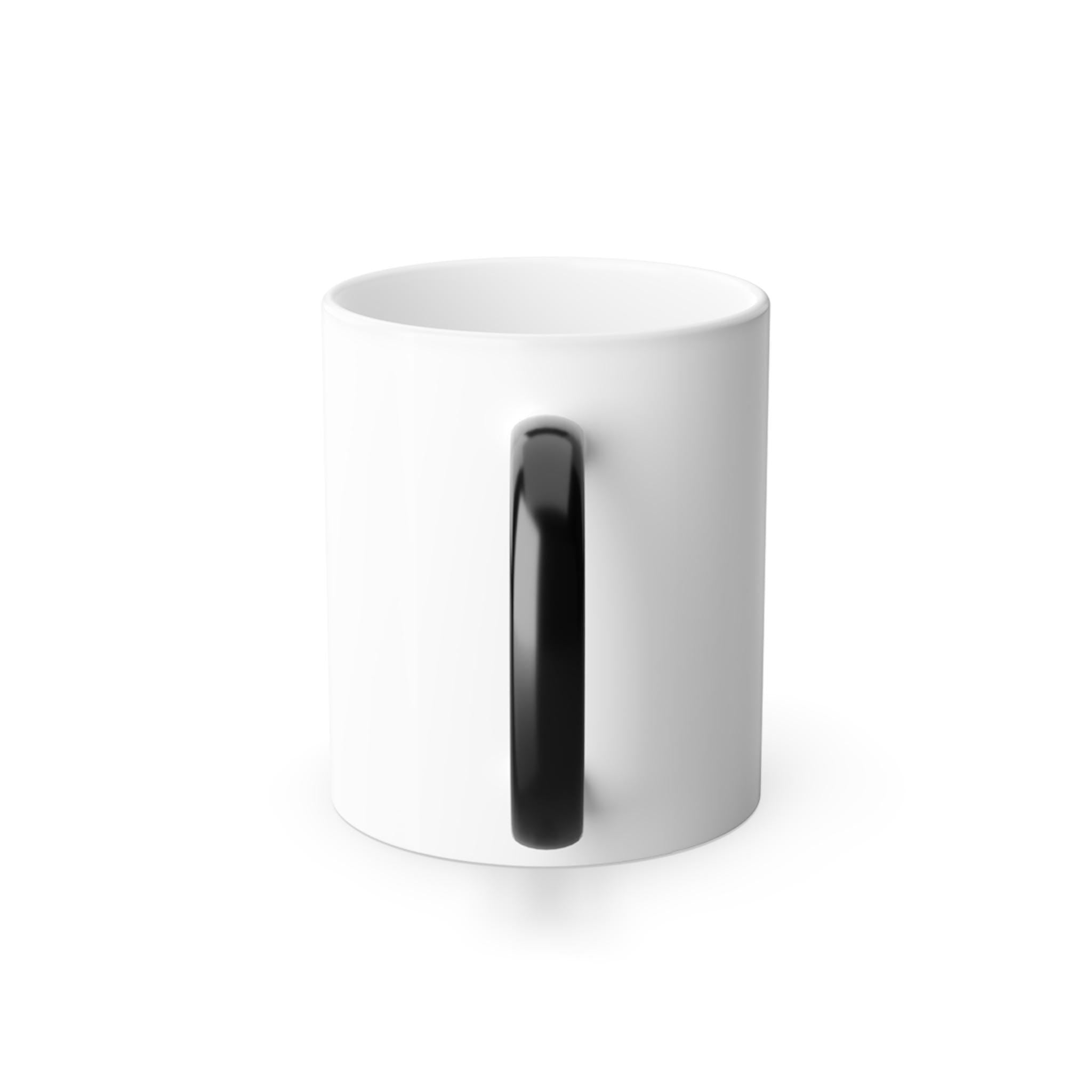 Color Changing Mug, Custom Heat Sensitive Ceramic Cup with VeinLineStudio logo.