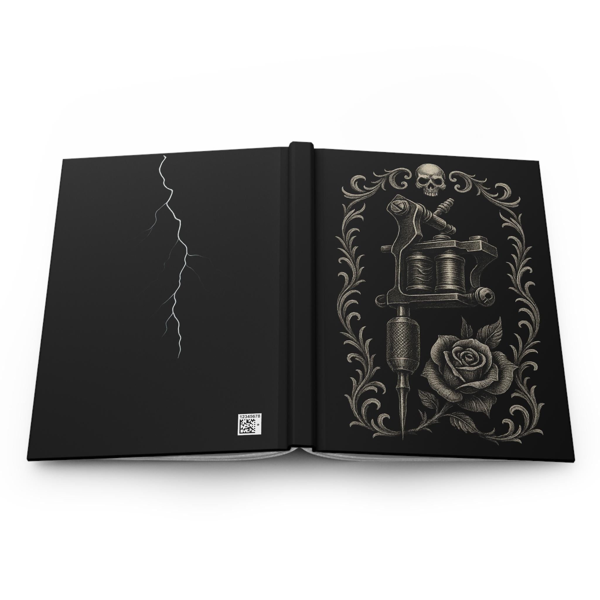 Gothic Tattoo Journal: Black Notebook VeinLine Studio