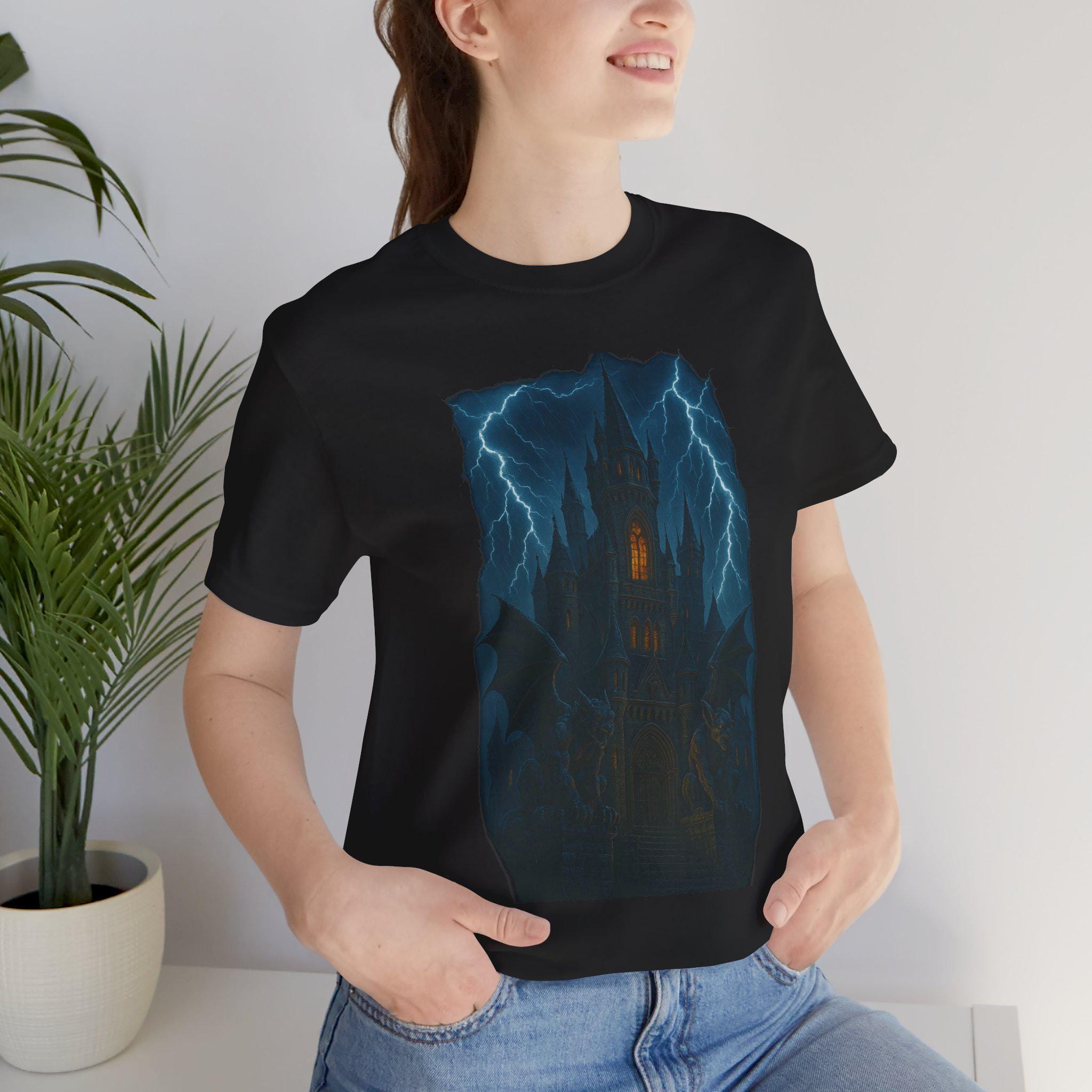 Mystical Castle T-Shirt: Gothic Halloween Fashion VeinLine Studio