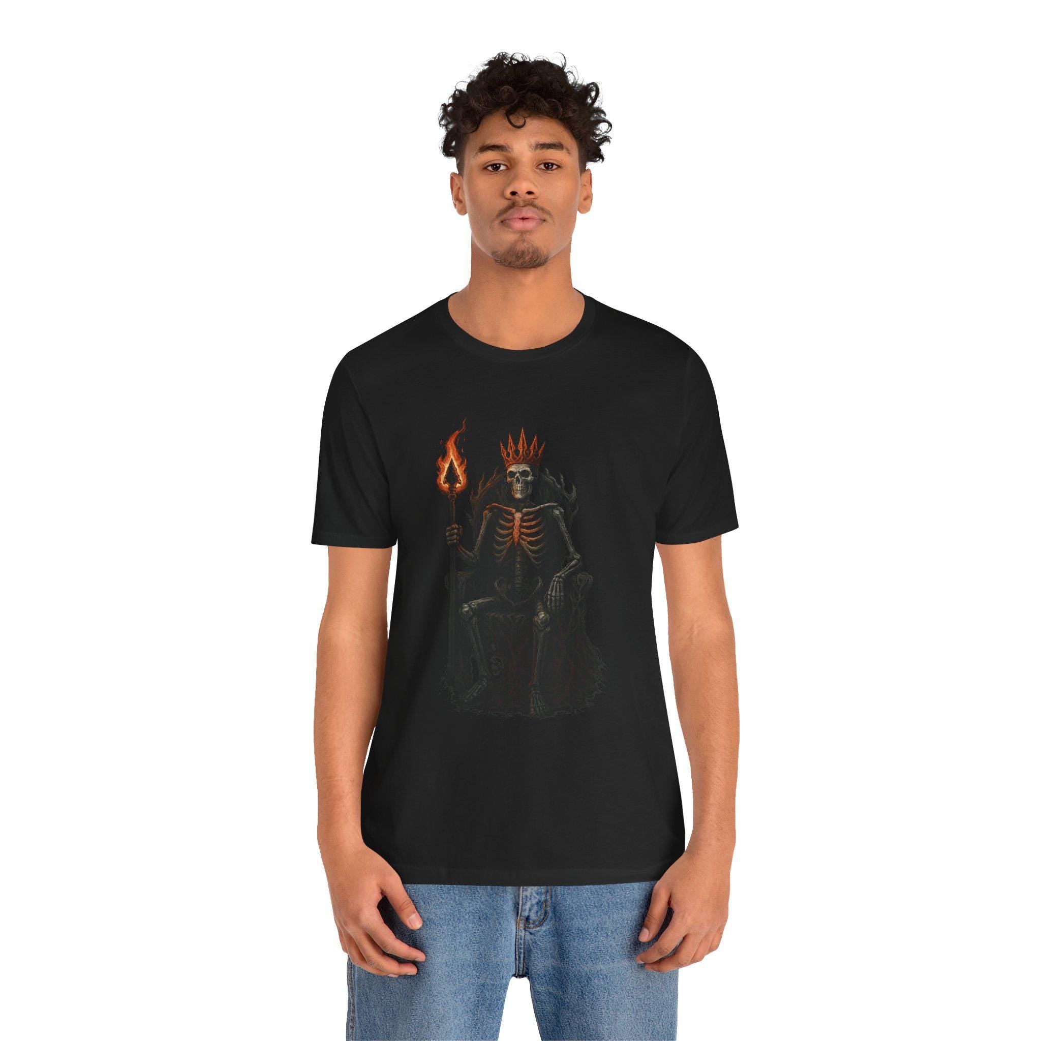 Gothic Skeleton King Tee: Unisex Horror Fashion, Halloween Shirt VeinLine Studio