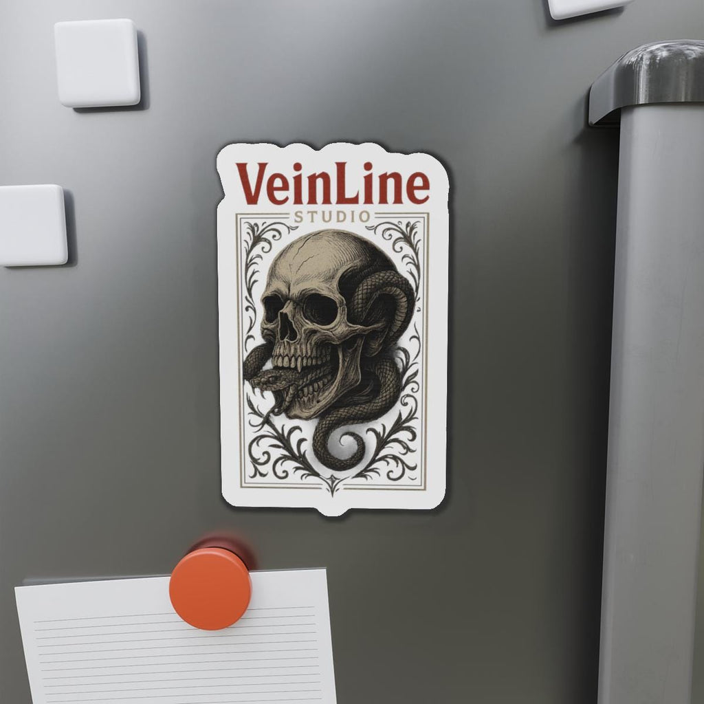 Skull and Snake Die-Cut Magnet VeinLine Studio