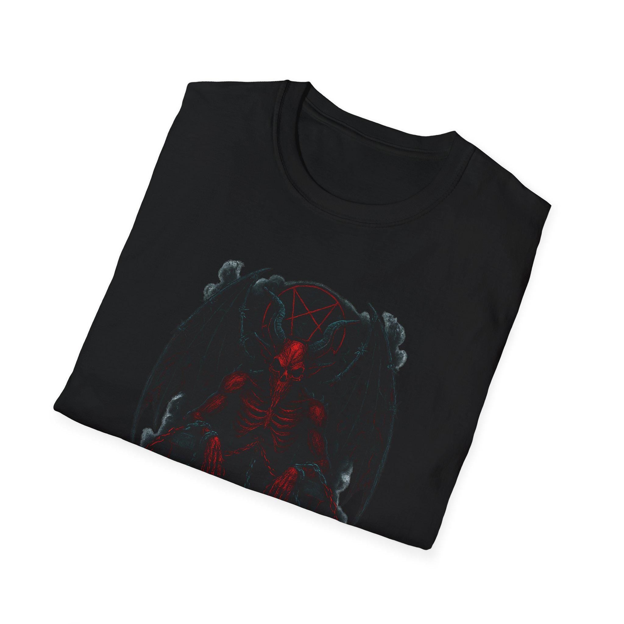 Devil Tarot Card Graphic Tee. 100% cotton, size S-2XL, VeinLine Studio