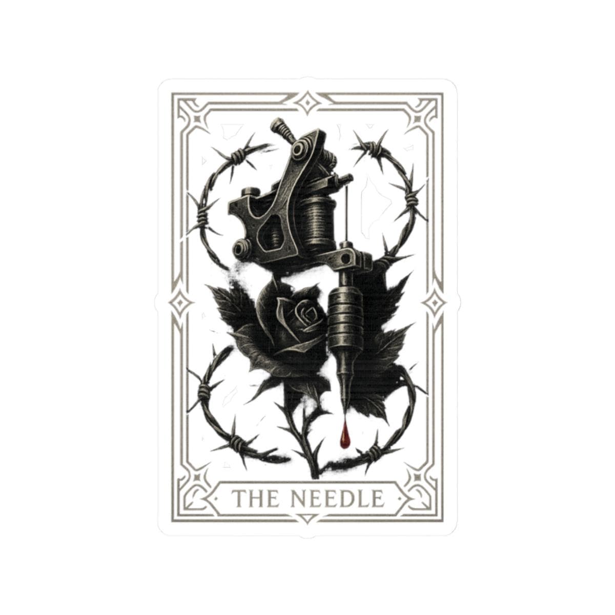 Tattoo Needle Sticker – Gothic Tattoo Art Vinyl Decal VeinLine Studio