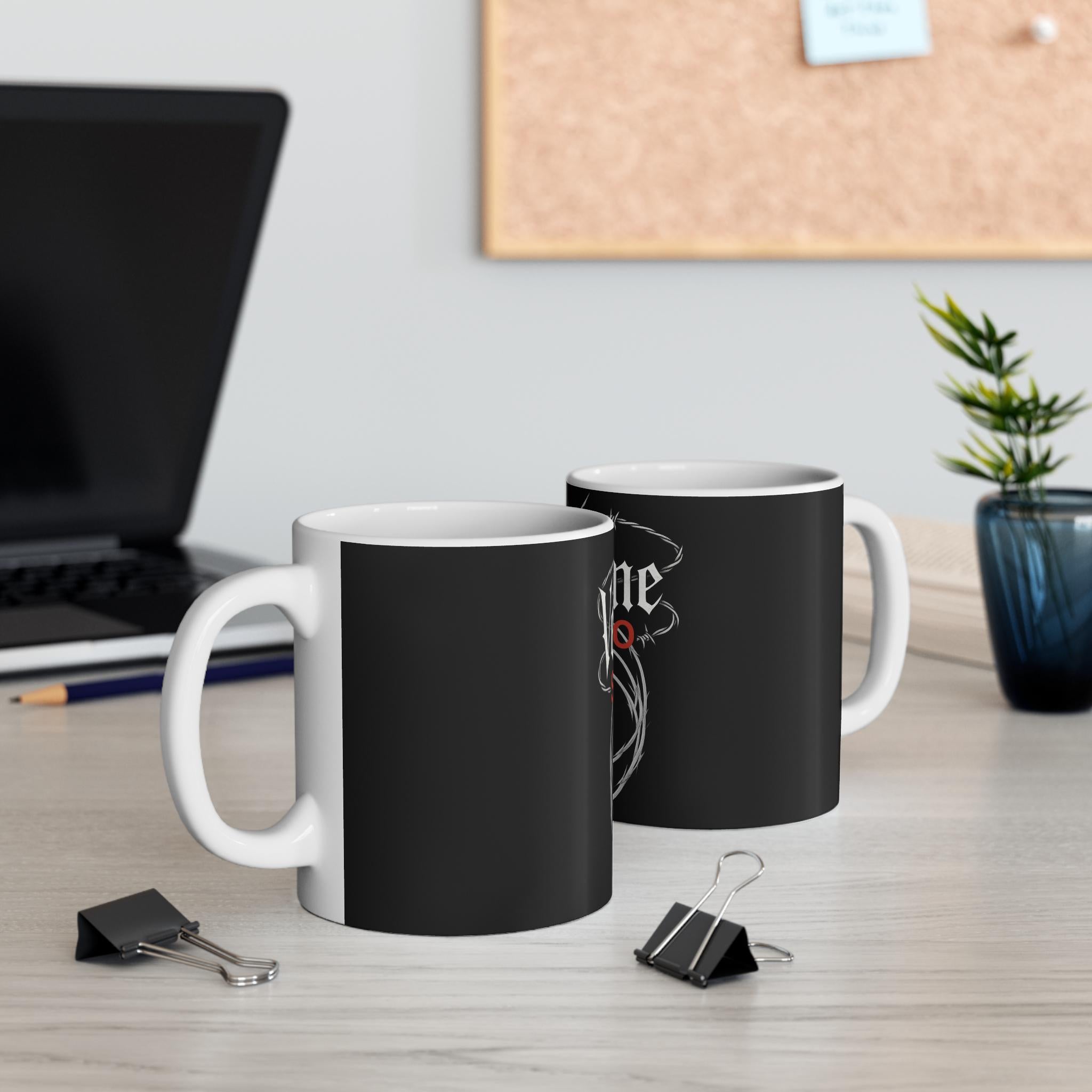 Gothic Skull Mug, 11oz Coffee Cup, VeinLineSudio