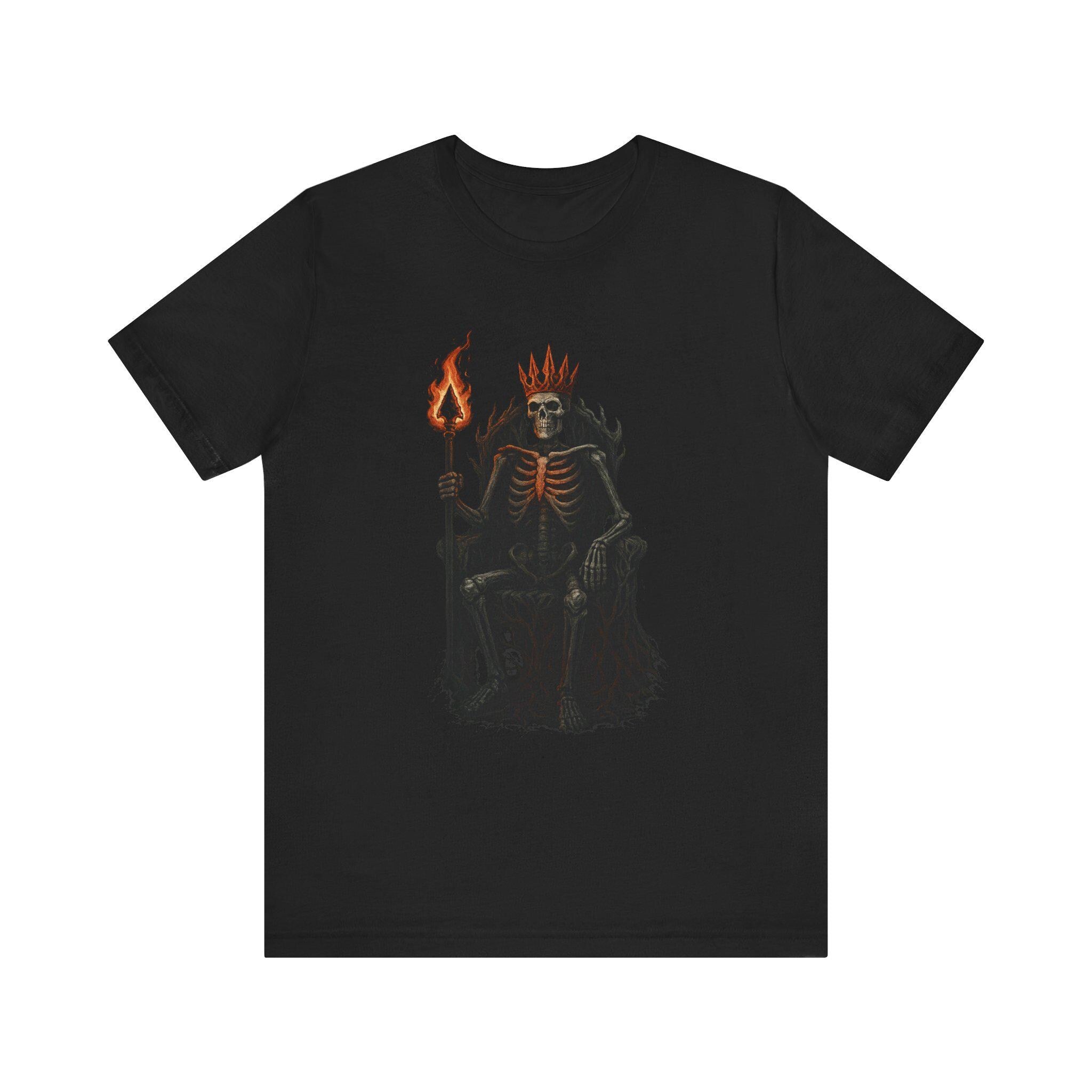 Gothic Skeleton King Tee: Unisex Horror Fashion, Halloween Shirt VeinLine Studio