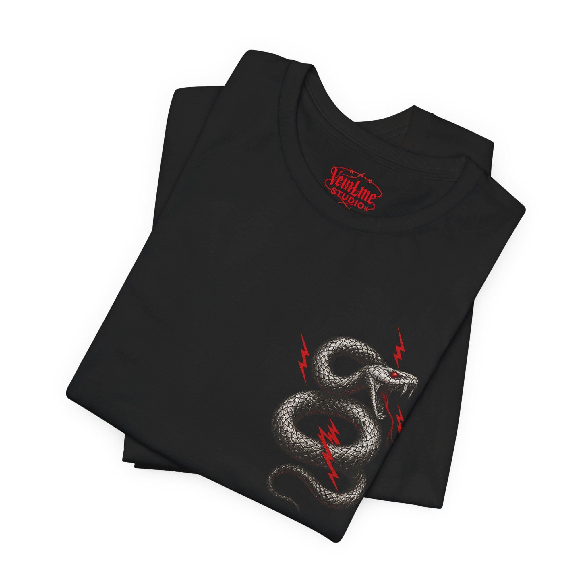 Snake Tshirt red lightning VeinLine Studio
