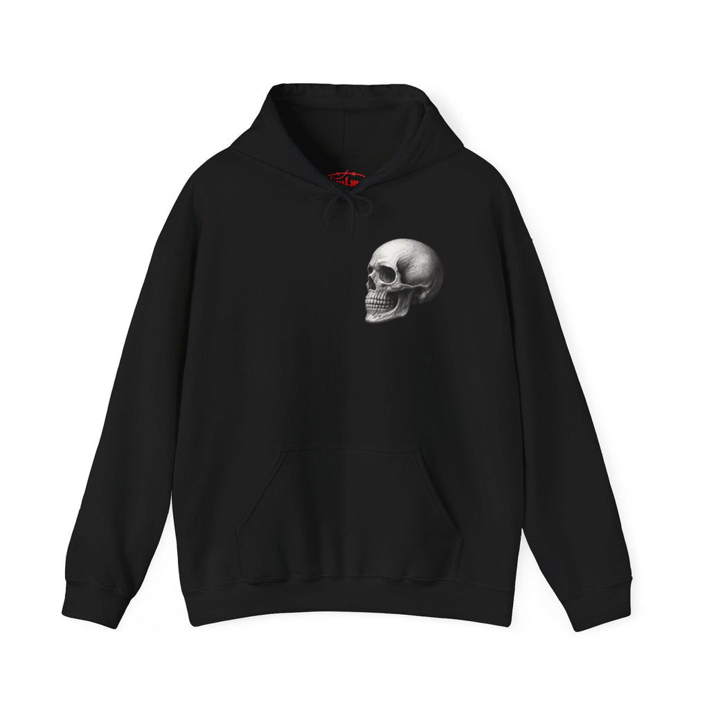 Skull Graphic Hooded Sweatshirt, Cozy Black Hoodie VeinLine Studio