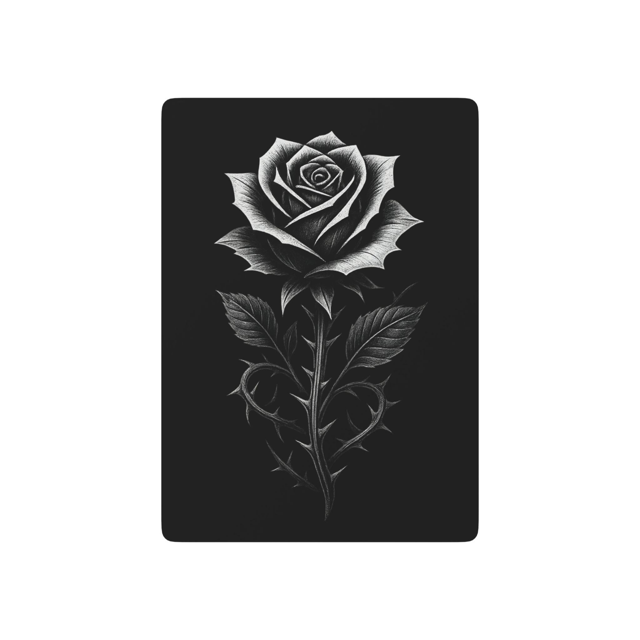 Custom Poker Playing Cards with Rose Design, VeinLine Studio