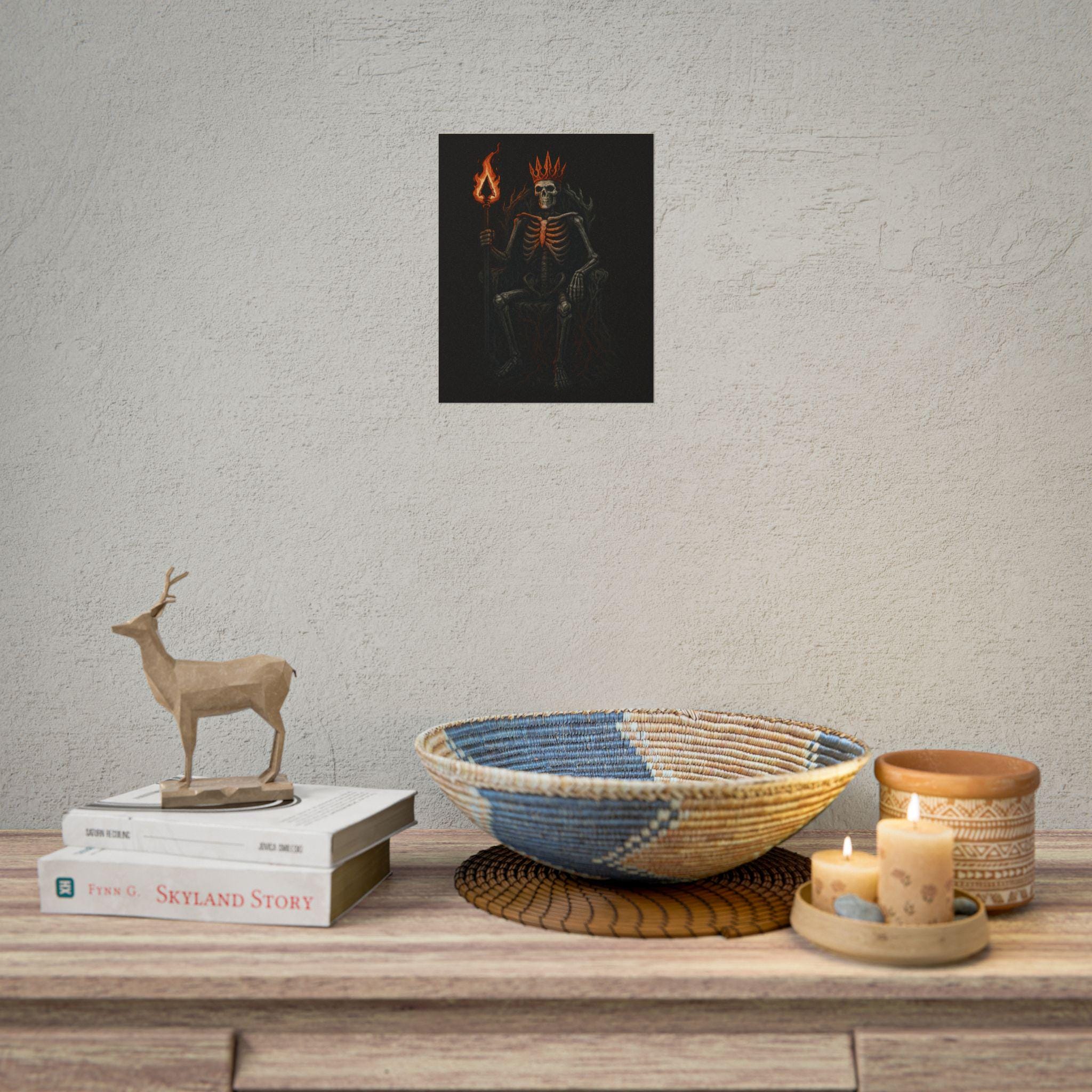 Dark King Skeleton Gothic Poster: Spooky Halloween Wall Art VeinLine Studio