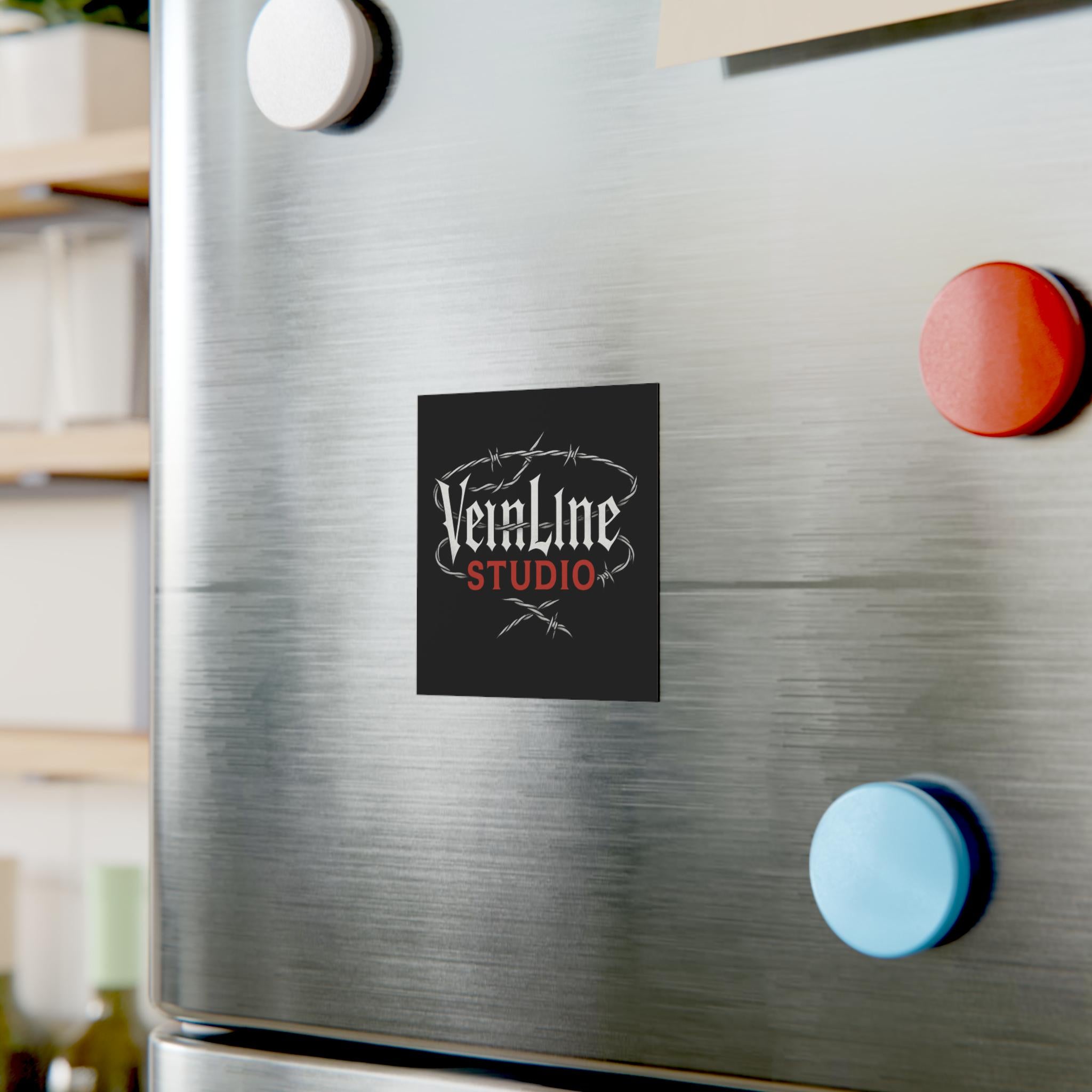 Square Magnet - Barbed wire VeinLineStudio logo