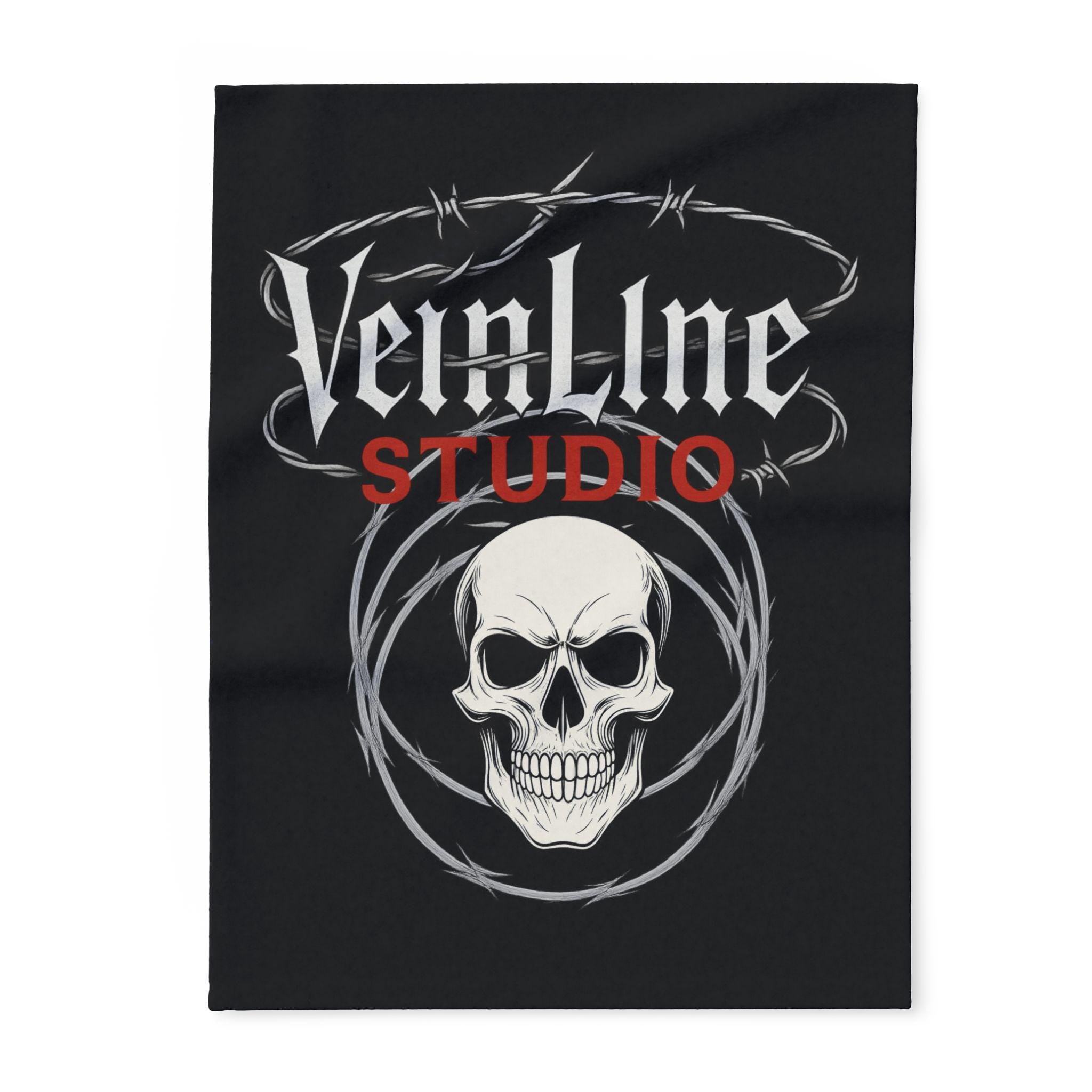 Skull Art Fleece Blanket VeinLine Studio