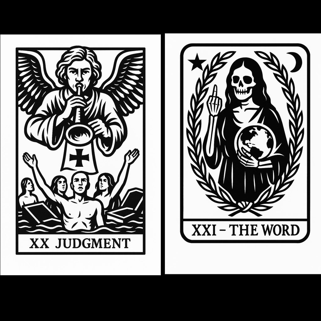Gothic Tattoo Tarot Deck: Major Arcana Printable Cards (Digital Download by VeinLineStudio