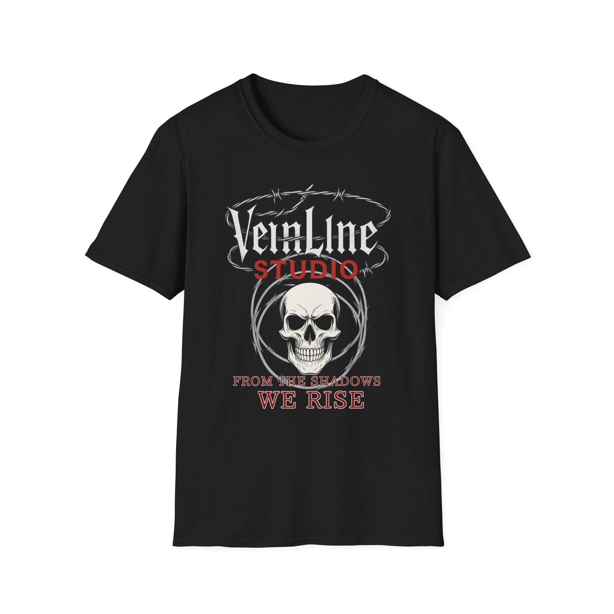 Gothic Skull T-Shirt by VeinLineStudio. Black. Size S-2XL