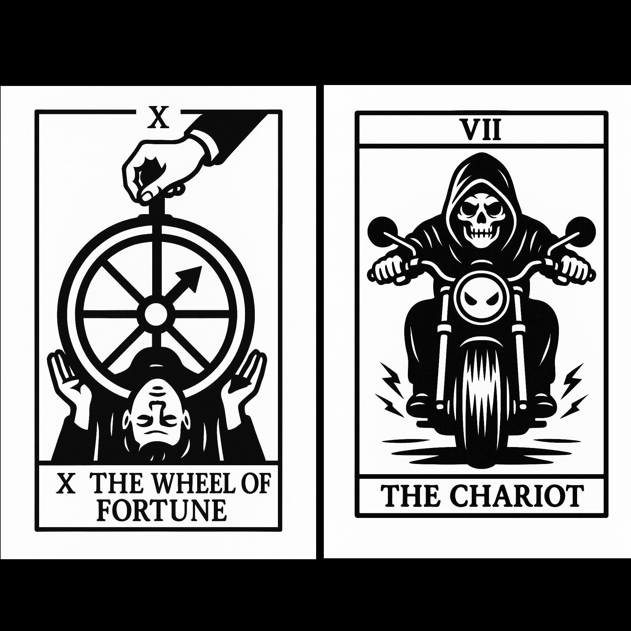 Gothic Tattoo Tarot Deck: Major Arcana Printable Cards (Digital Download by VeinLineStudio