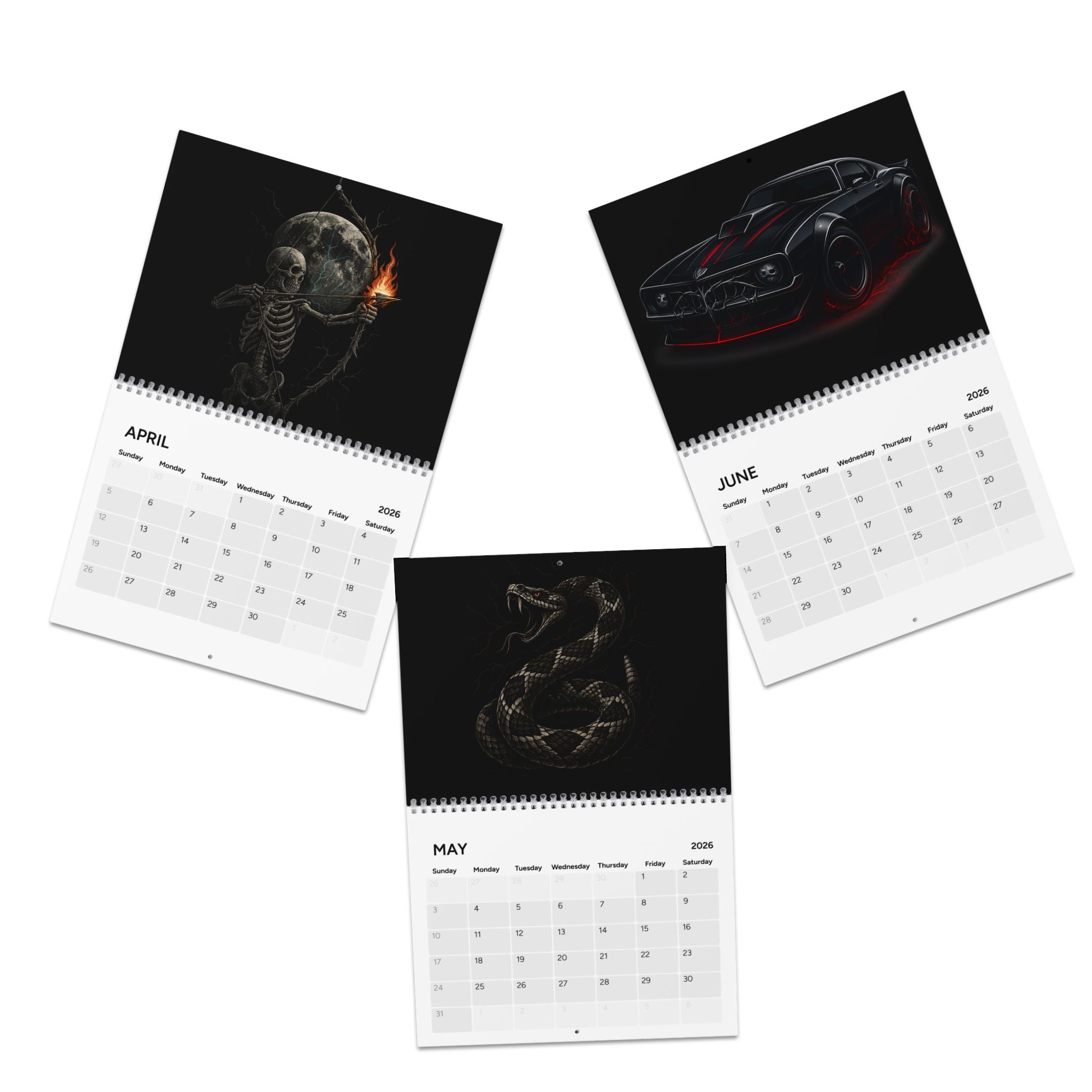 2026 Gothic Rose Wall Calendar — VenLine Studio Monthly Planner