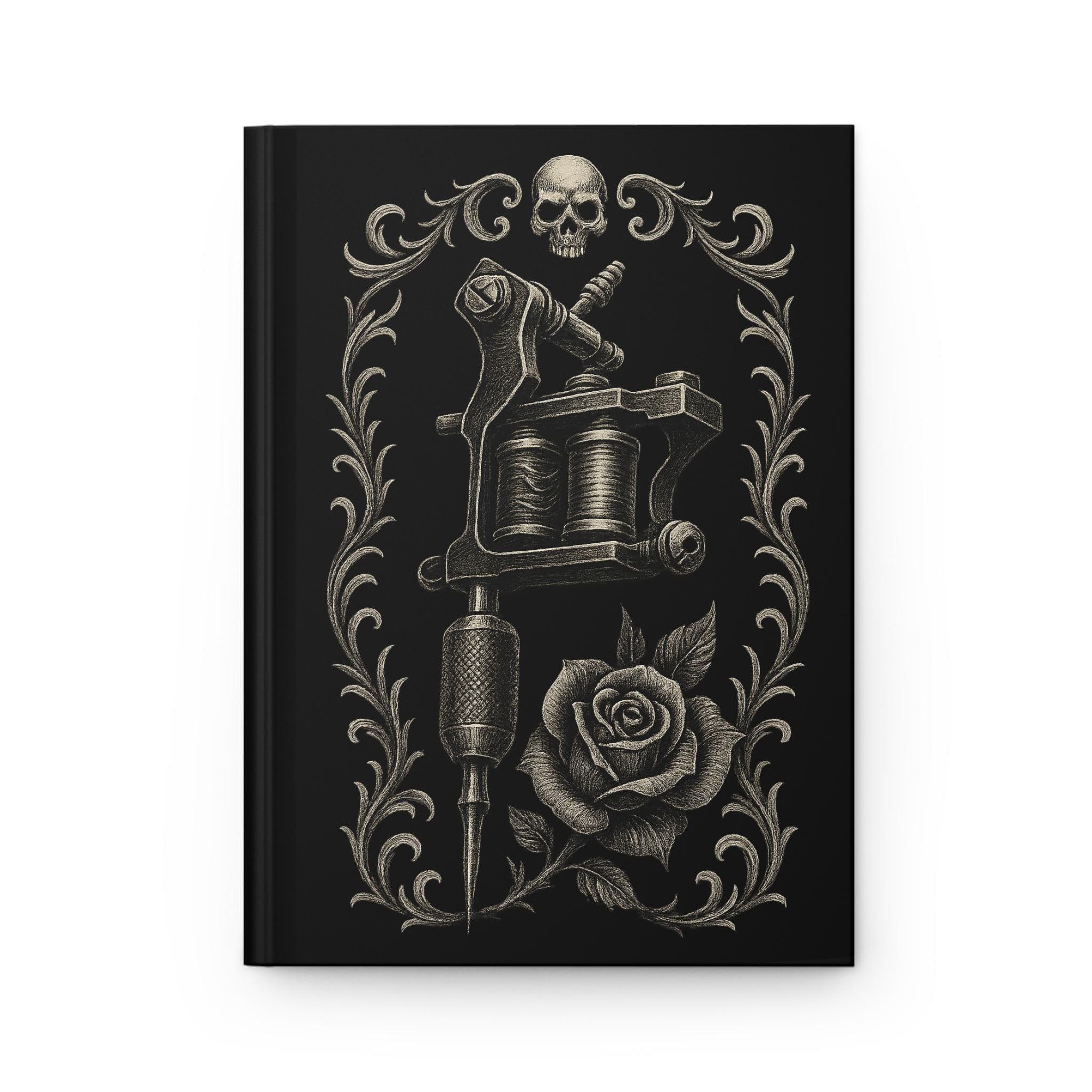 Gothic Tattoo Journal: Black Notebook VeinLine Studio