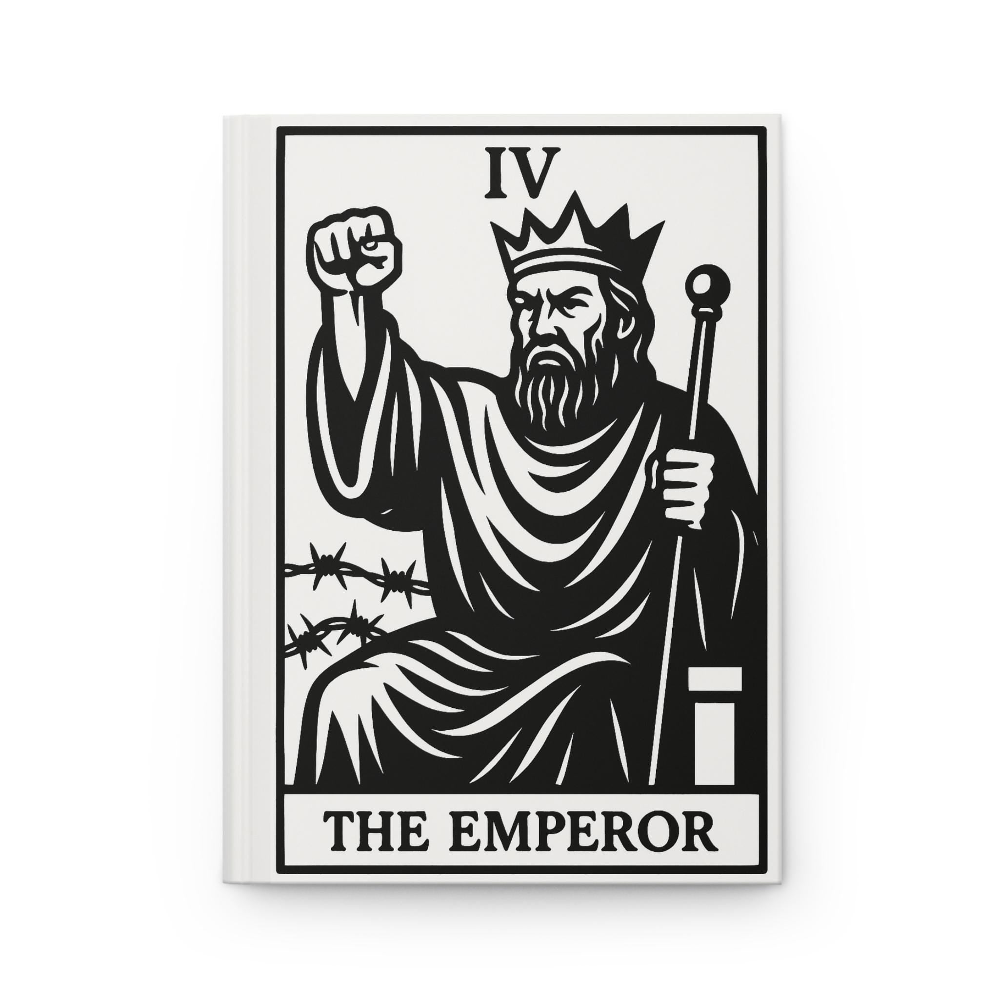 Emperor Tarot Hardcover Journal, Stylish Writing Notebook, Art Sketchbook, Gift for Artists, Unique Stationery