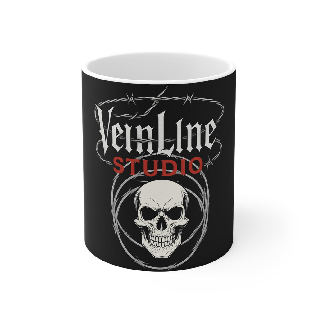 Gothic Skull Mug, 11oz Coffee Cup, VeinLineSudio