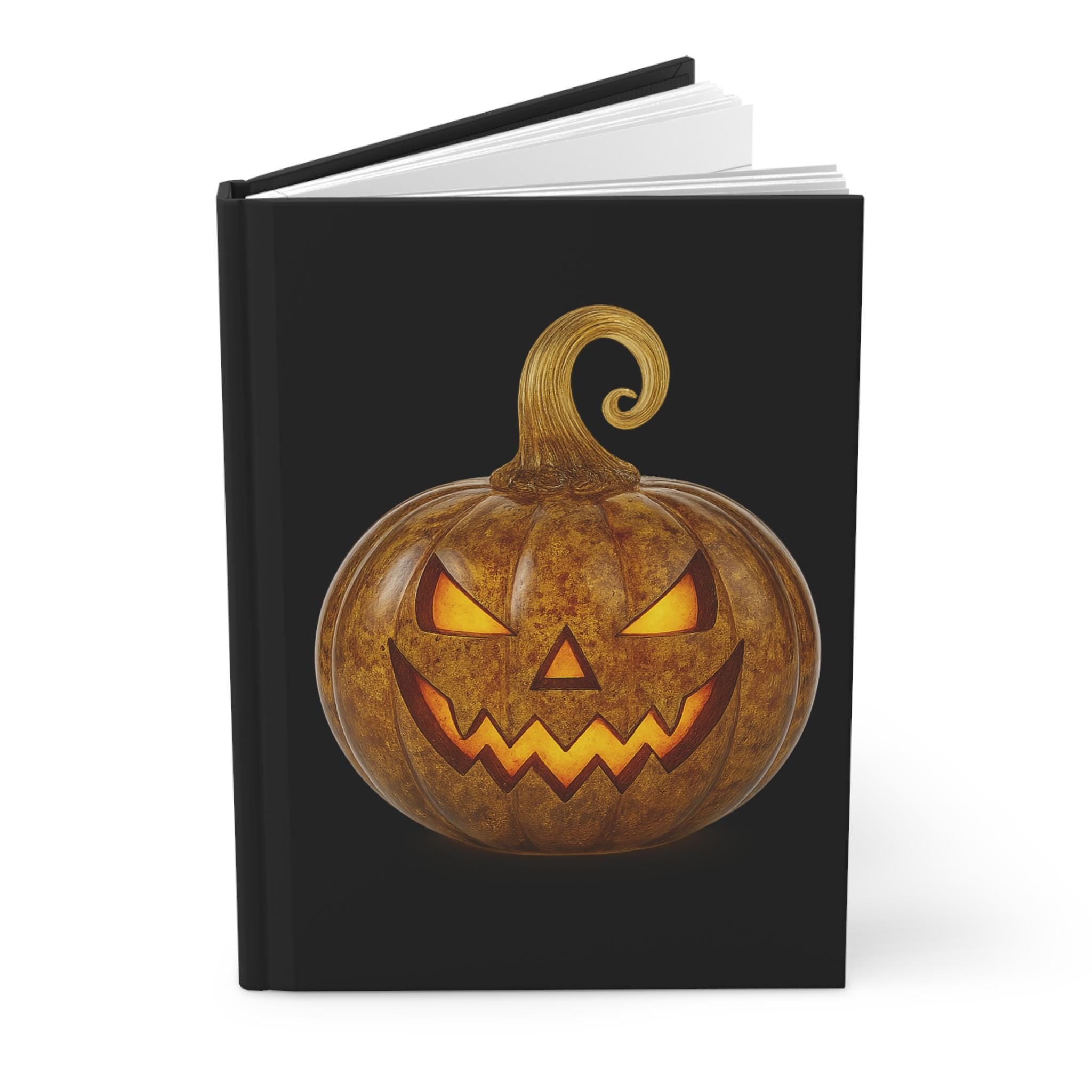 Halloween Pumpkin Hardcover Journal, Spooky Note Book, Fall Writing Diary, Seasonal Gift, Witchcraft Journal